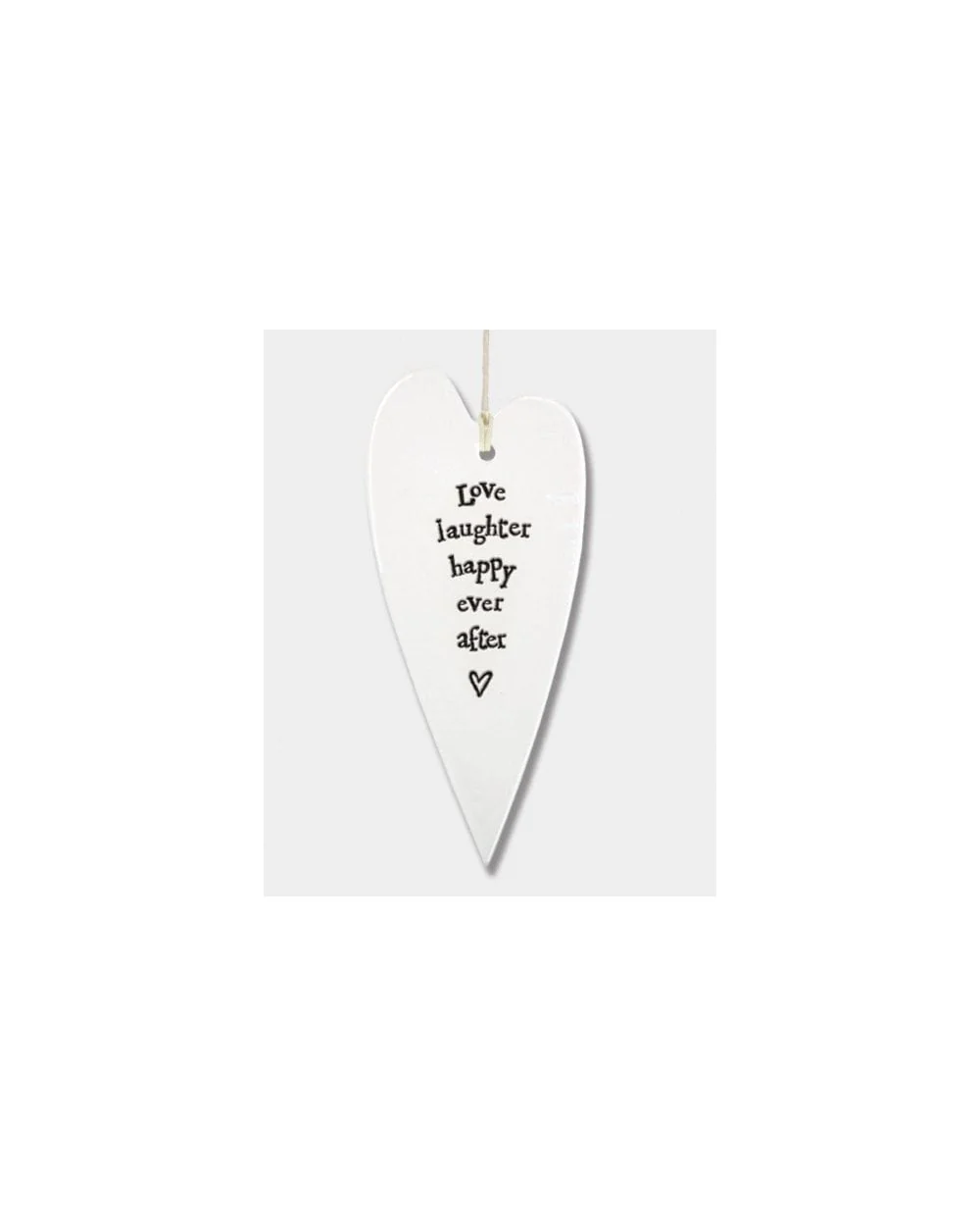 Porcelain Long Heart - Love, Laughter