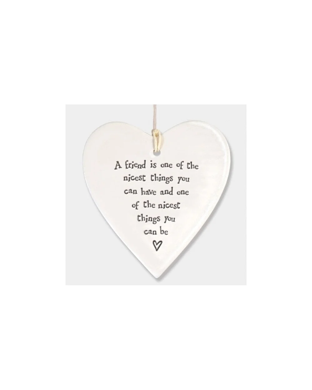 Porcelain Round Heart - A Friend Is Nicest