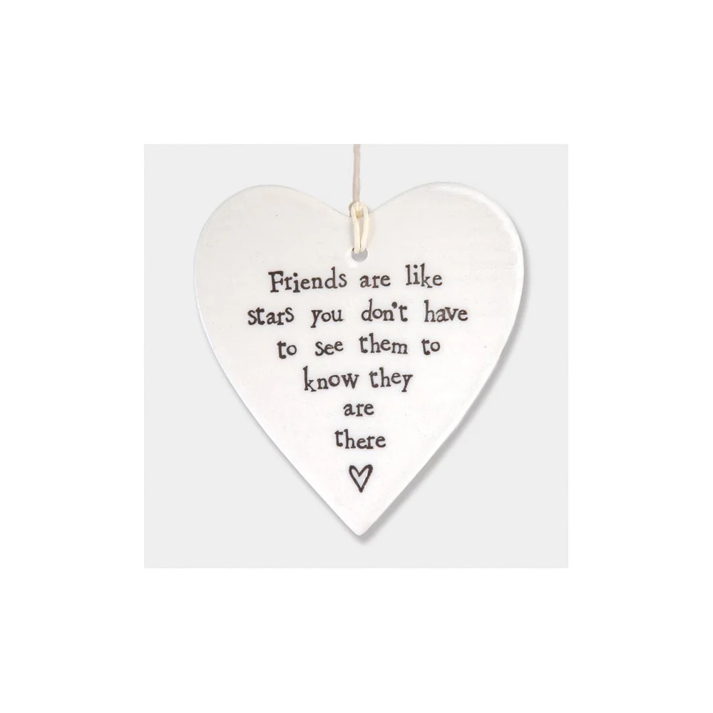 Porcelain Round Heart - Friends Are Like Stars