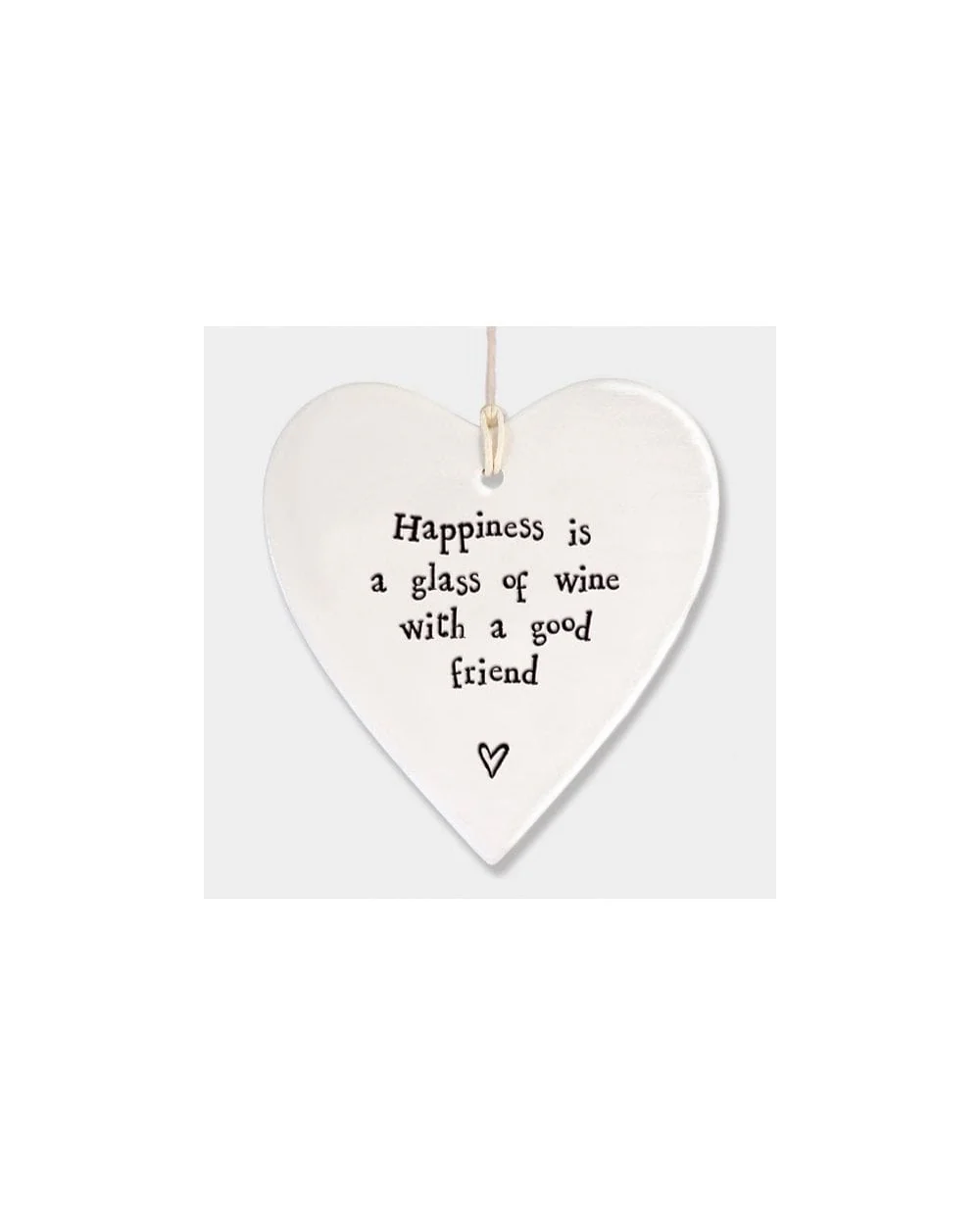 Porcelain Round Heart - Glass Of Wine