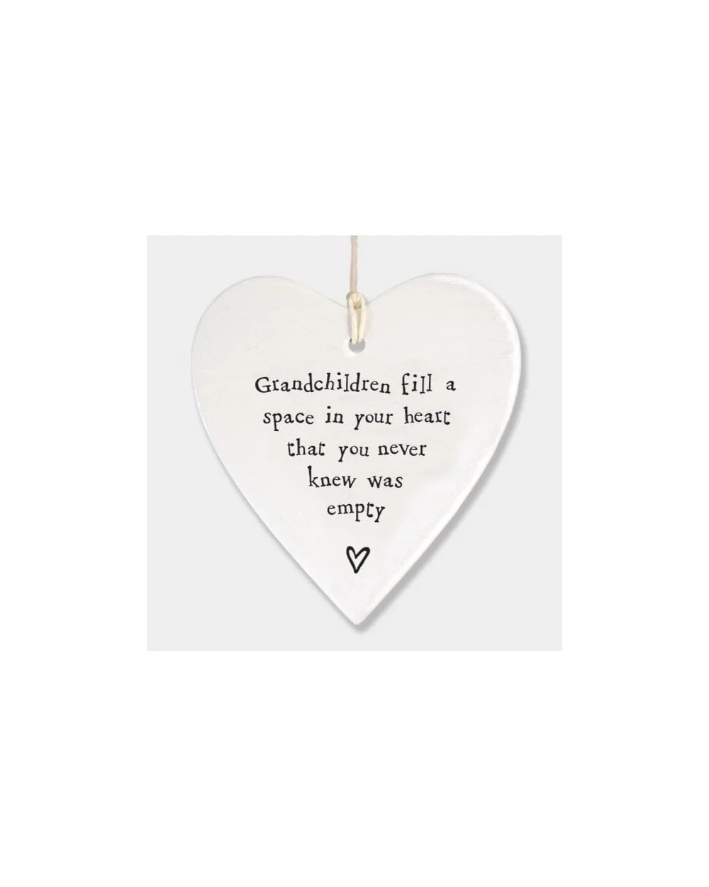 Porcelain Round Heart - Grandchildren Fill Space