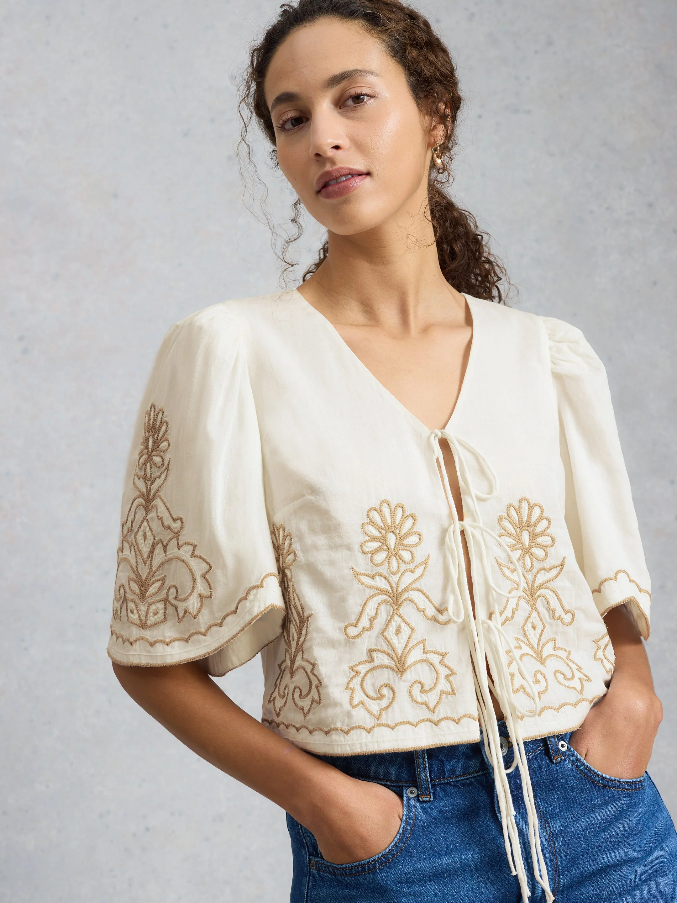 Erin Tie Front Top