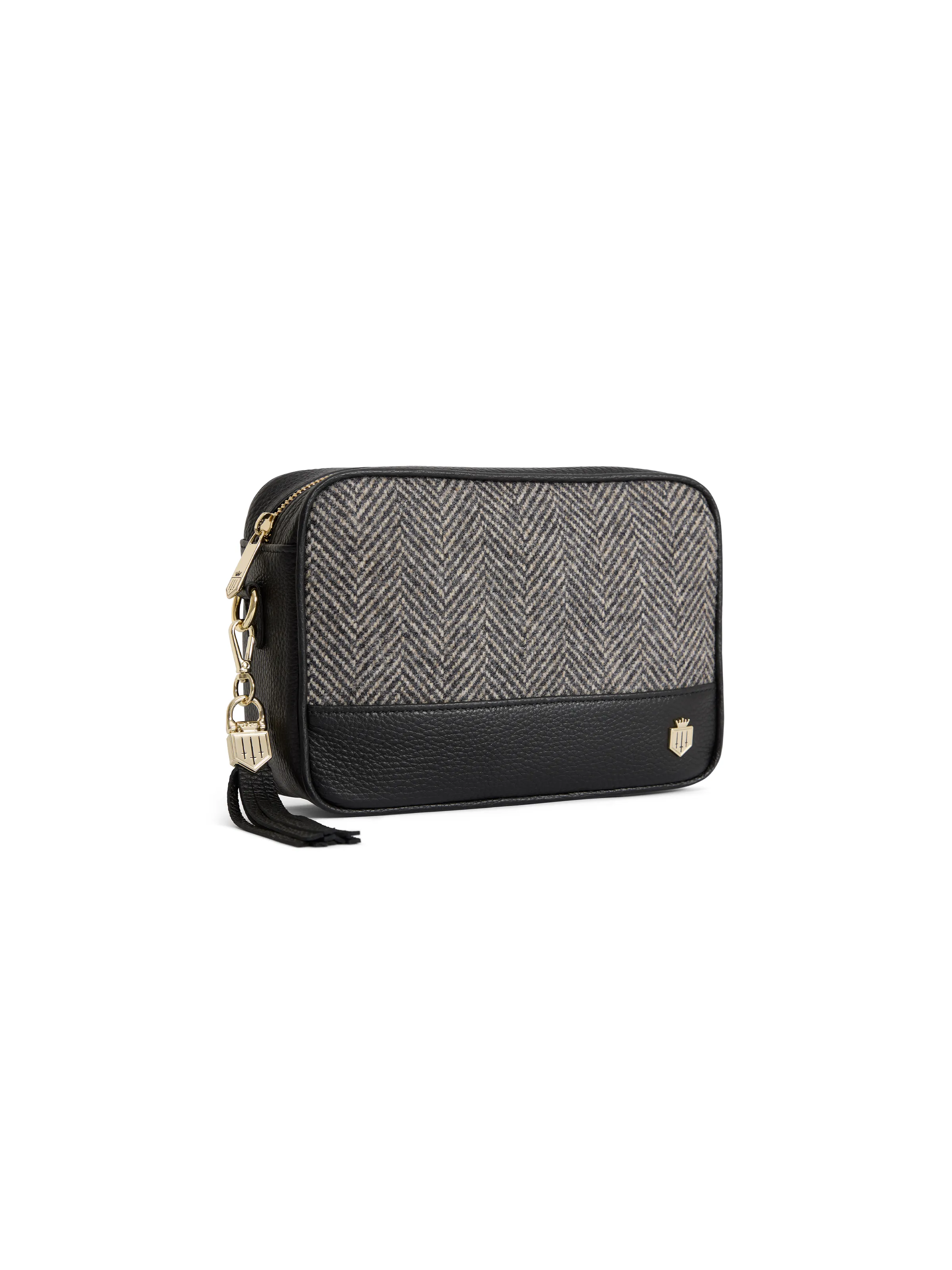 Finsbury Black Herringbone Crossbody Bag - Image 2
