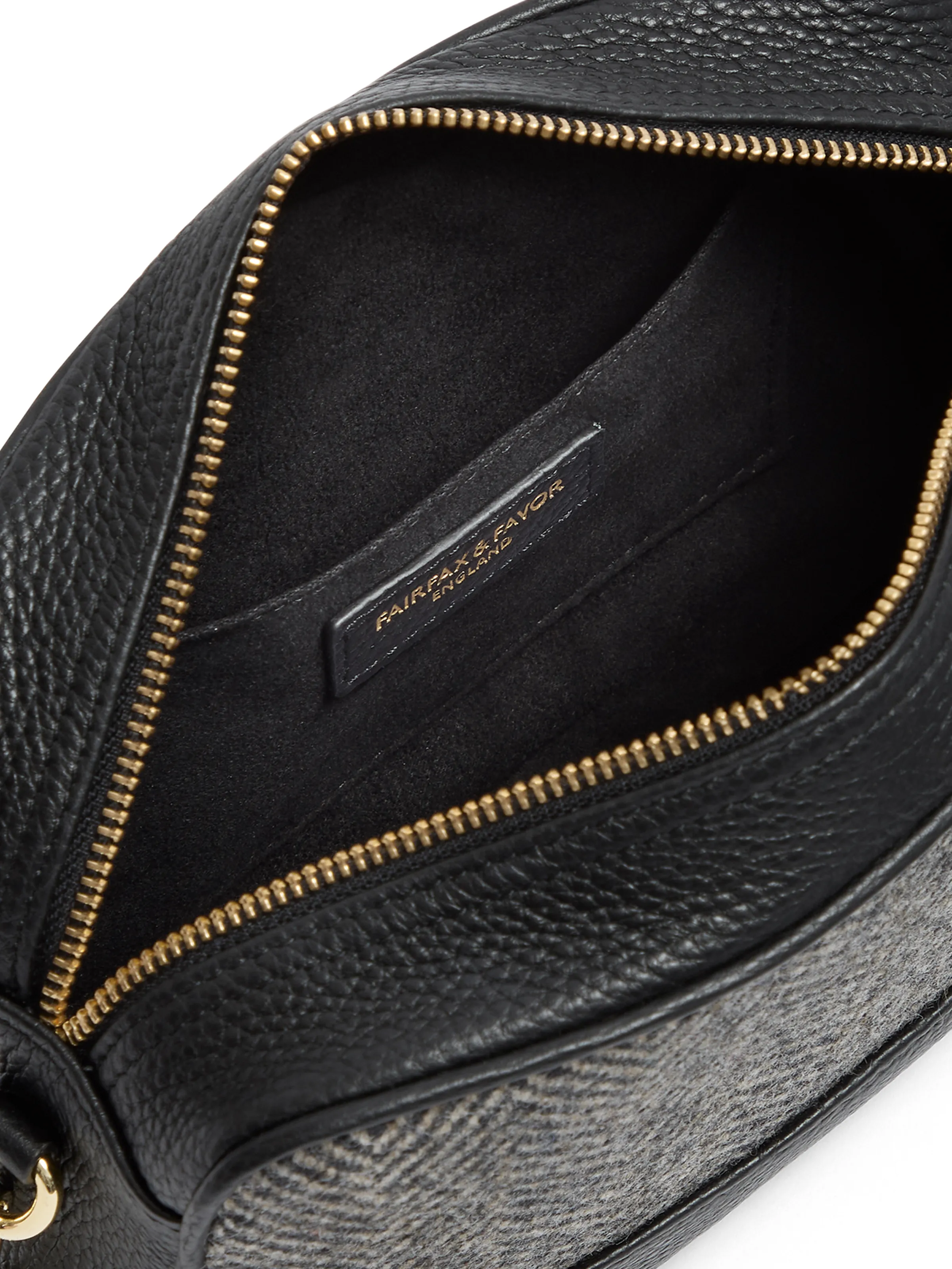 Finsbury Black Herringbone Crossbody Bag - Image 5