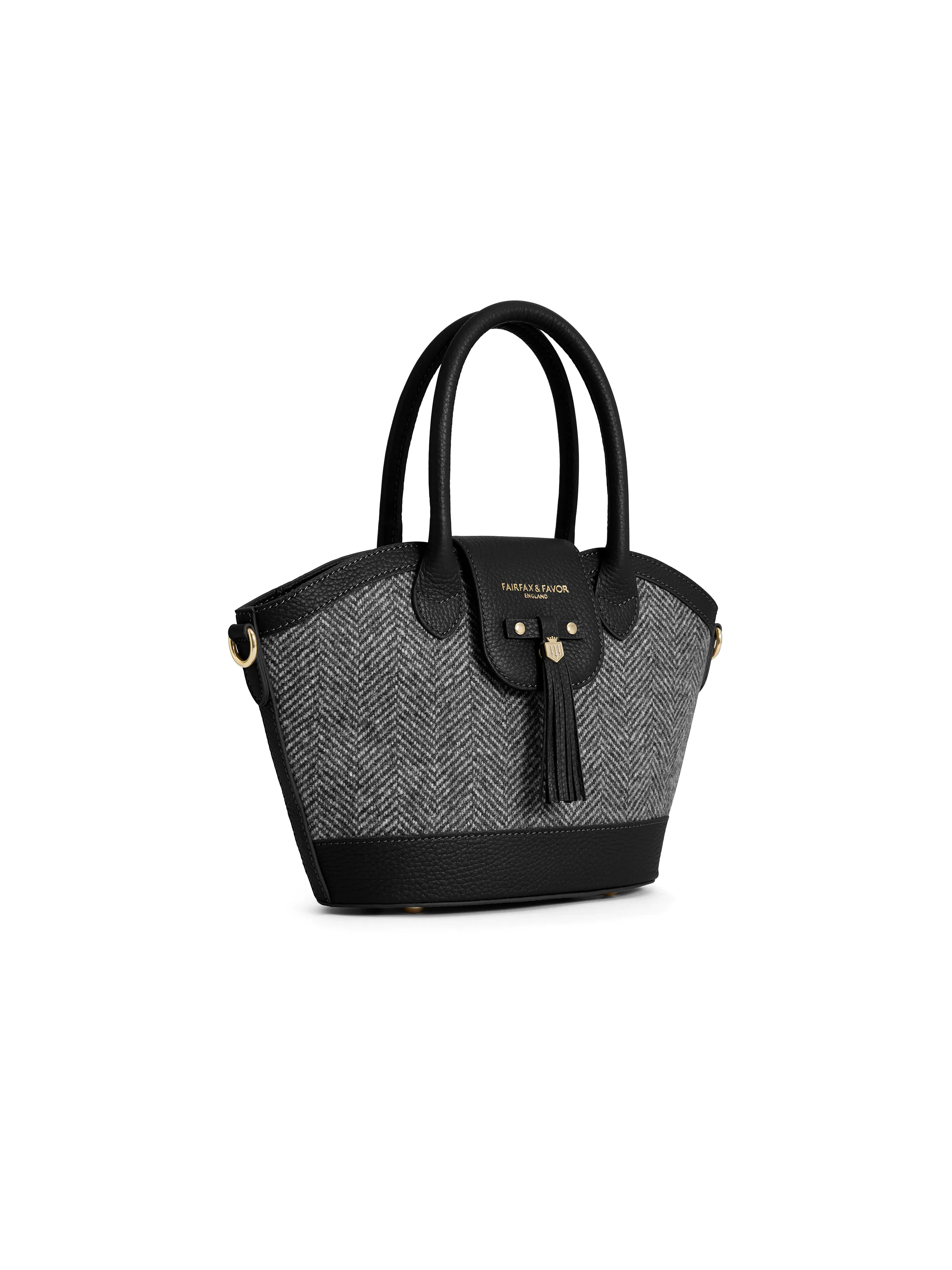 Mini Windsor Tote Black Herringbone Leather - Image 2