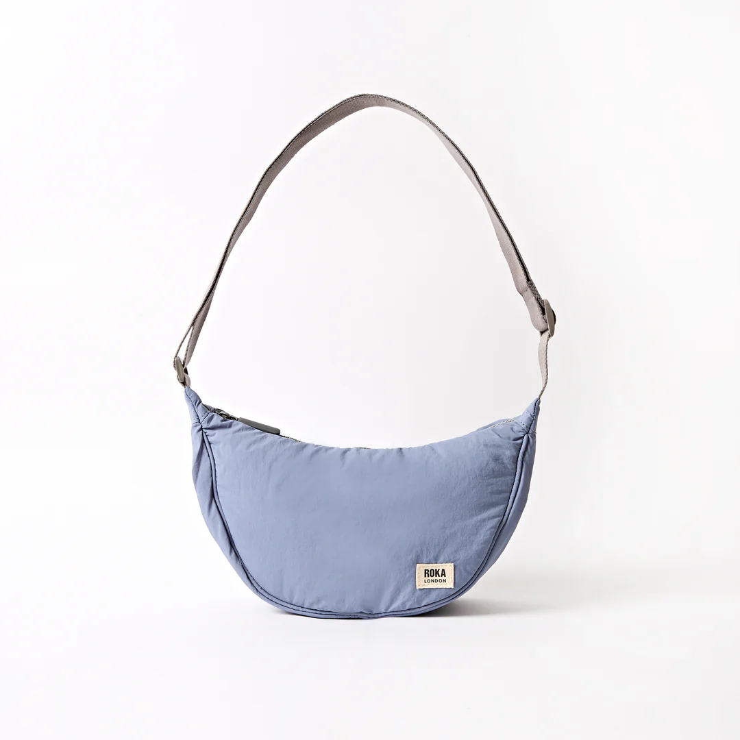 Farringdon Half Moon Bag in Retro Blue Taslon