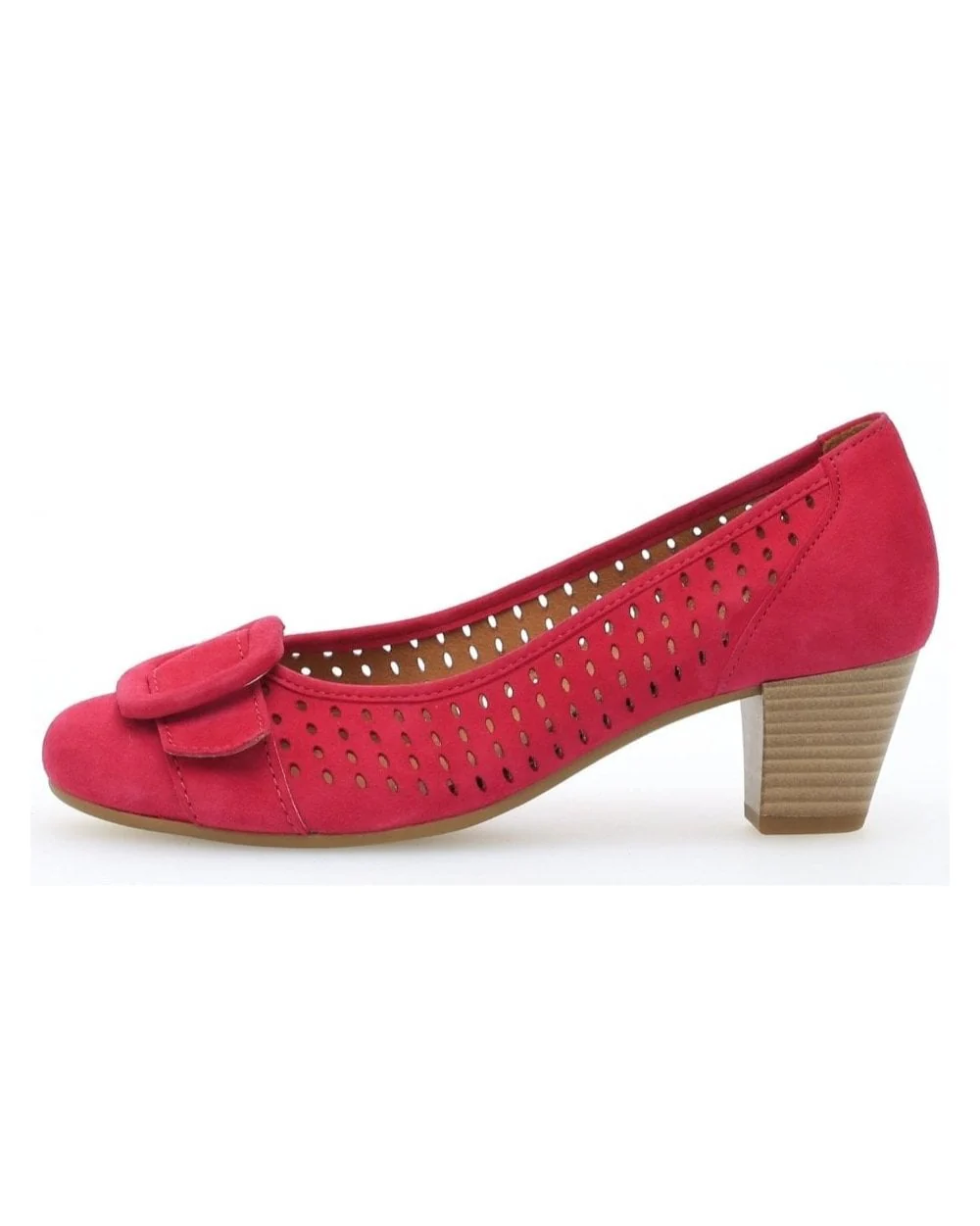 Slide Suede Mid Heel Court Shoe - Image 2