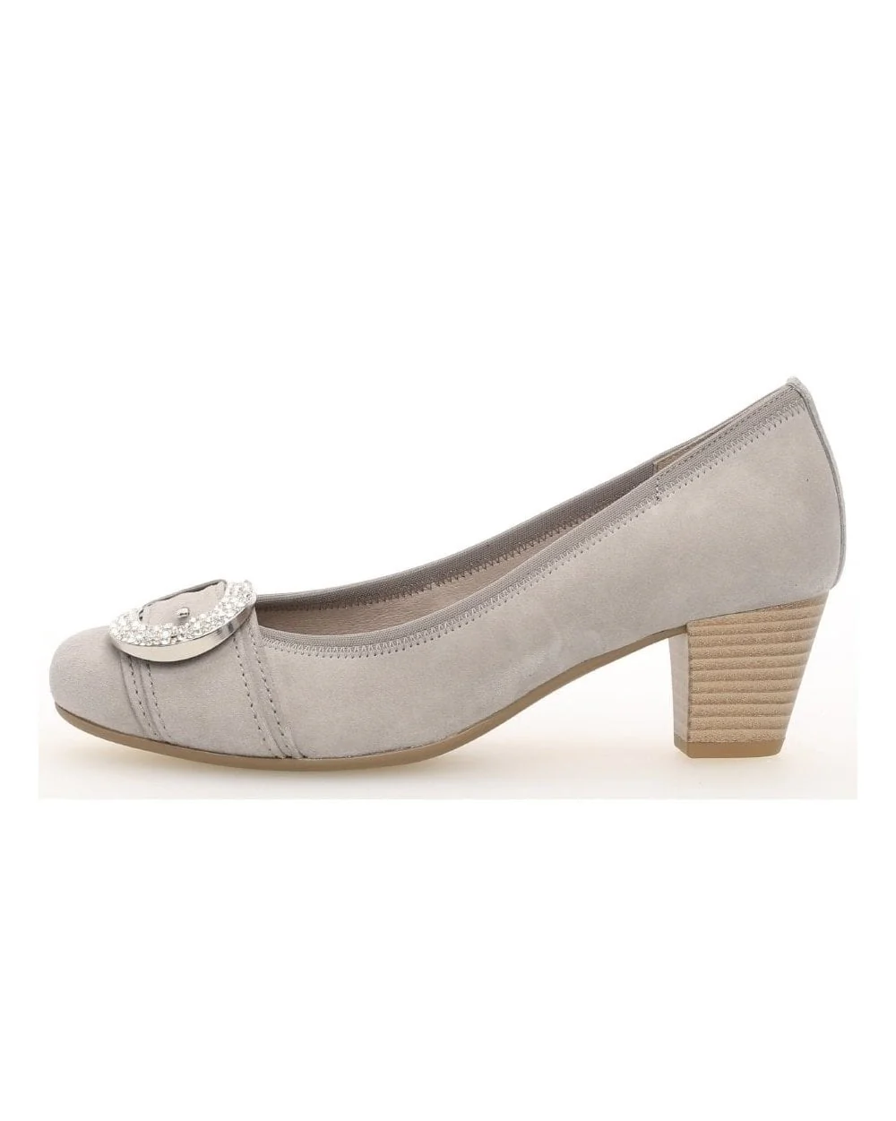 Slinky Suede Mid Heel Court Shoe - Image 2