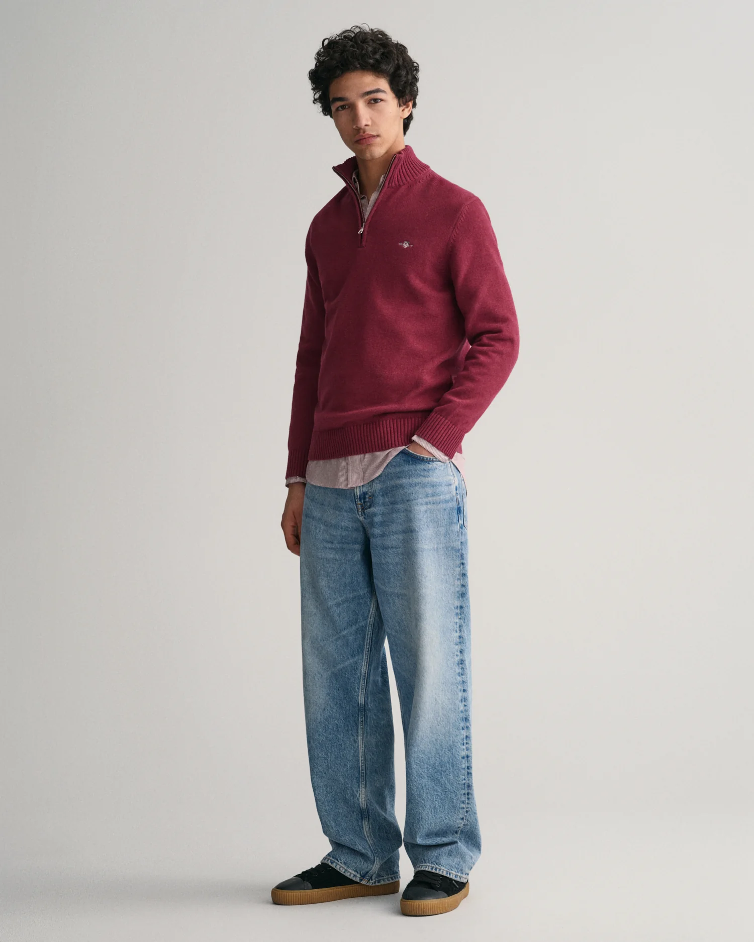 Casual Cotton Half-Zip Sweater - Image 14