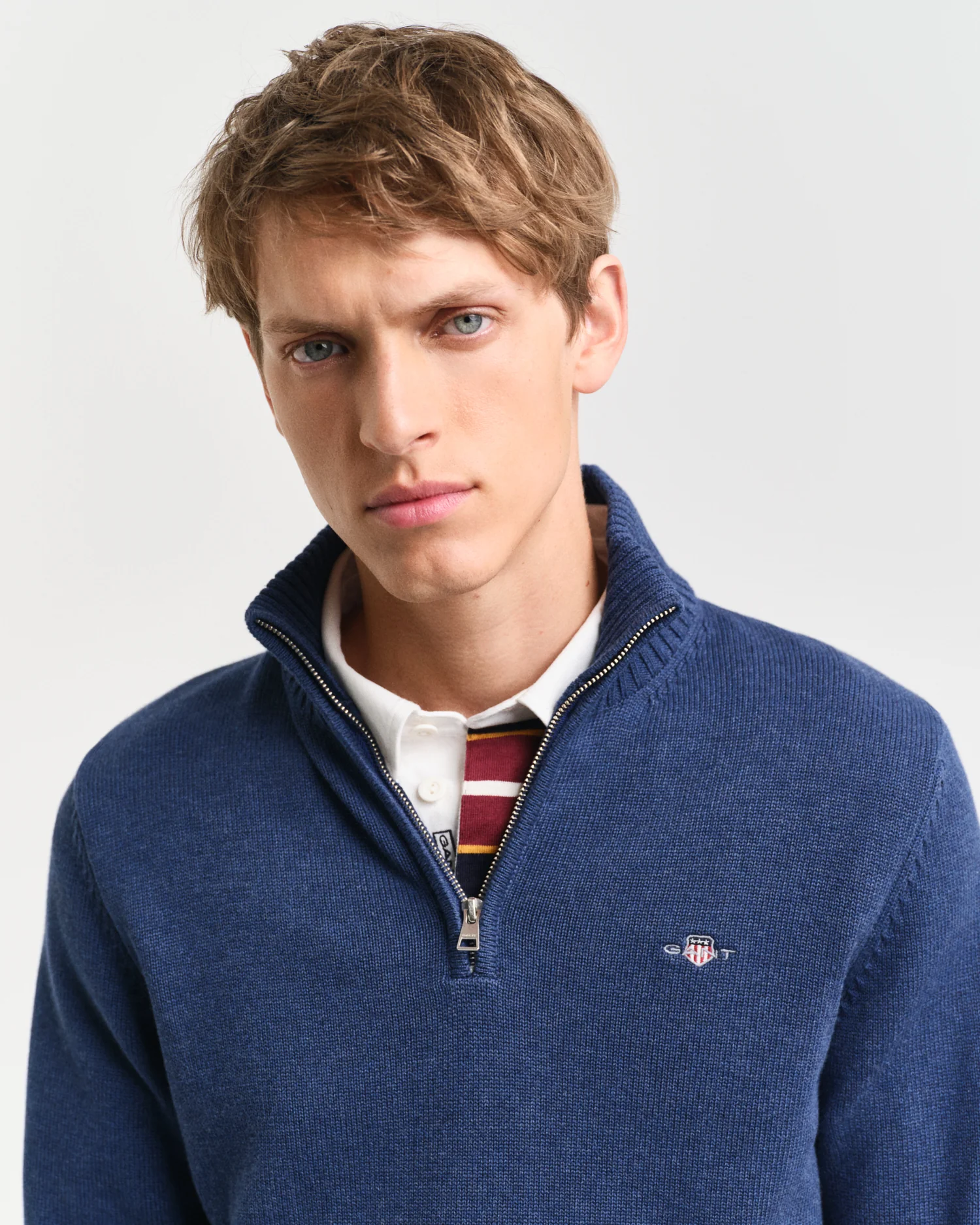 Casual Cotton Half-Zip Sweater - Image 18