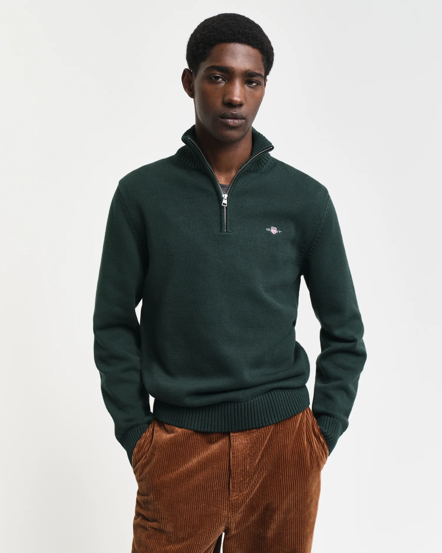 Casual Cotton Half-Zip Sweater - Image 5
