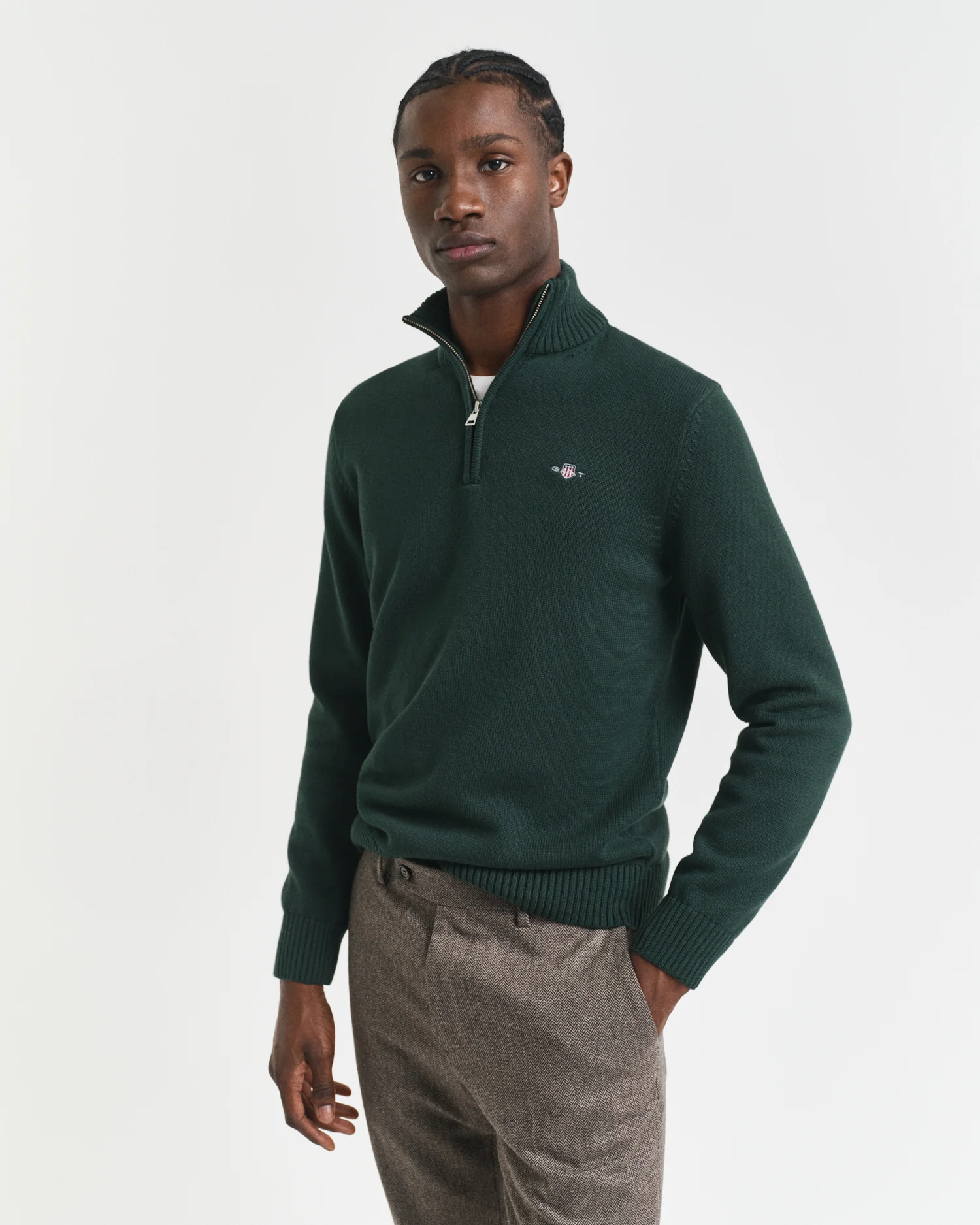 Casual Cotton Half-Zip Sweater - Image 8