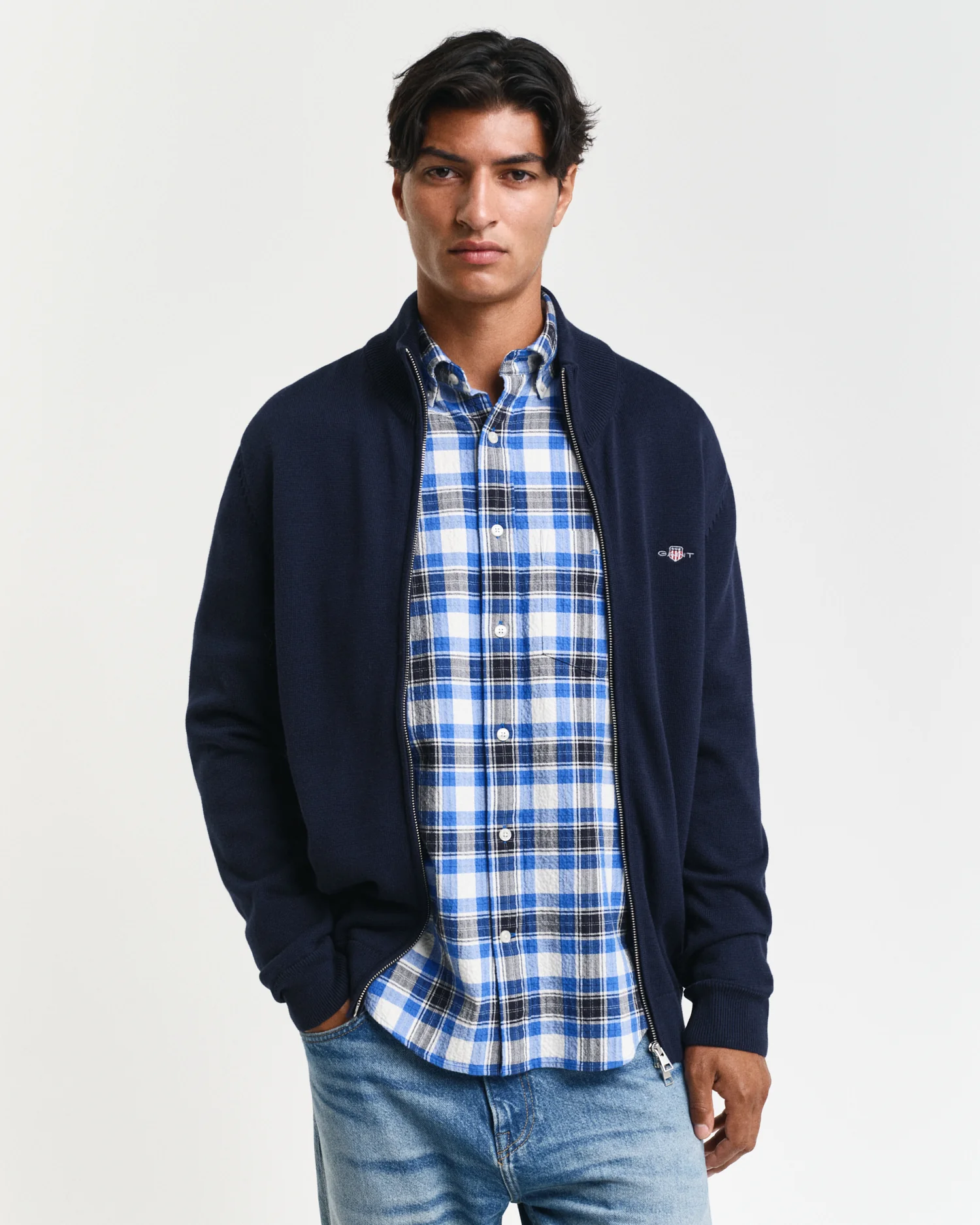 Casual Cotton Zip Cardigan