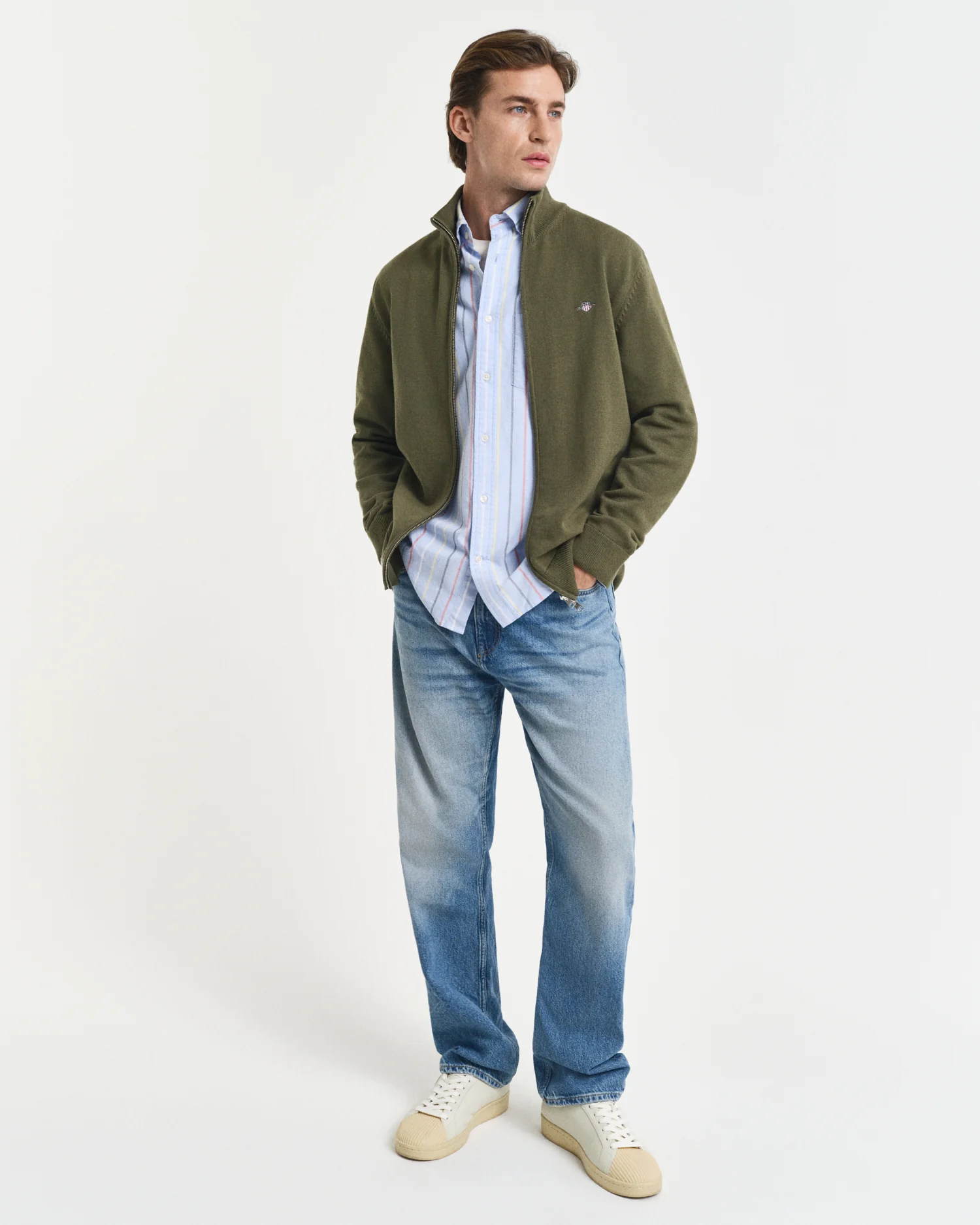 Casual Cotton Zip Cardigan - Image 8