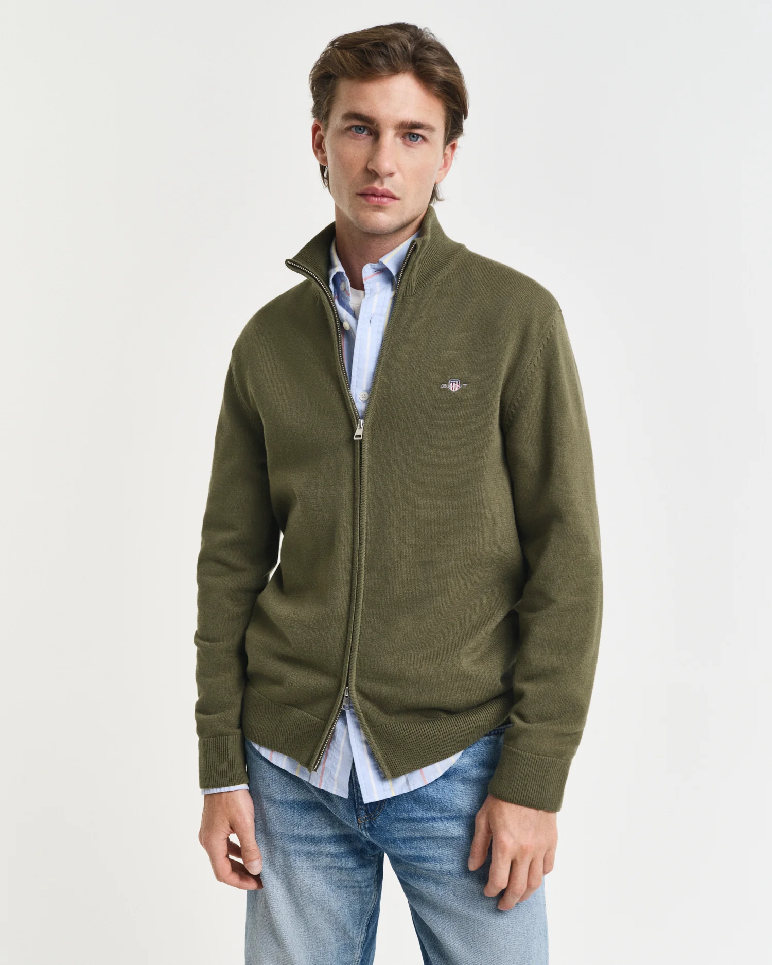 Casual Cotton Zip Cardigan - Image 9