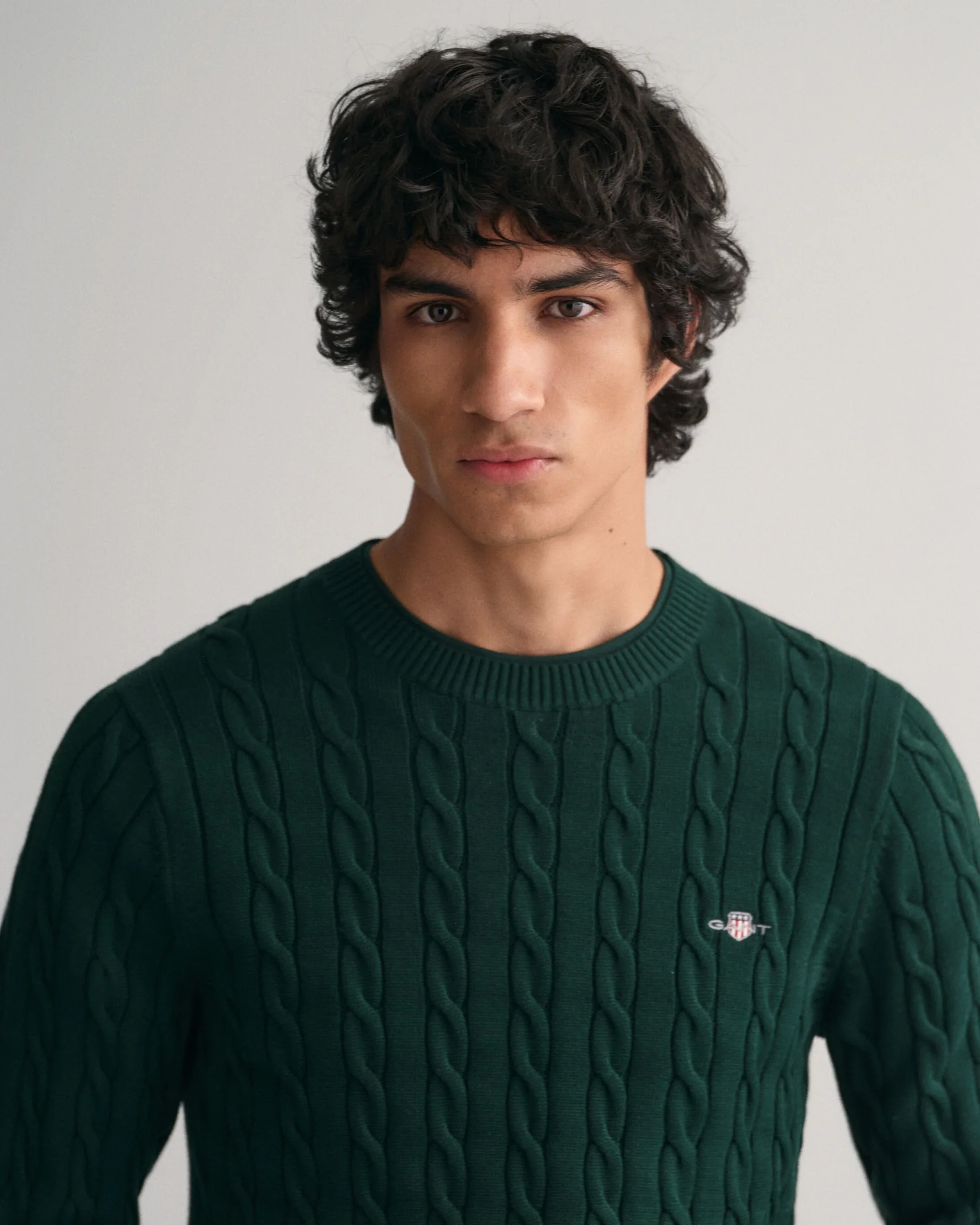 Cotton Cable Knit Crew Neck Sweater - Image 7