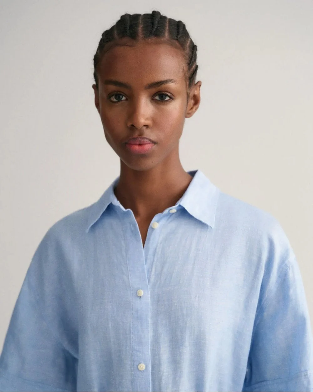 Linen Short Sleeve Shirt Dress - Image 10
