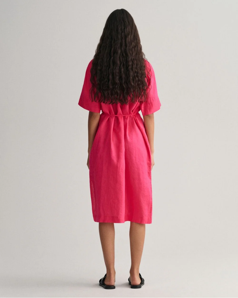 Linen Short Sleeve Shirt Dress - Image 6