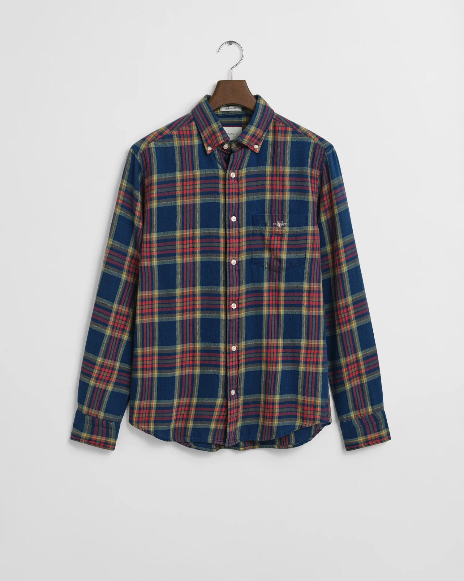 Regular Fit Checked Indigo Twill Shirt - Image 2