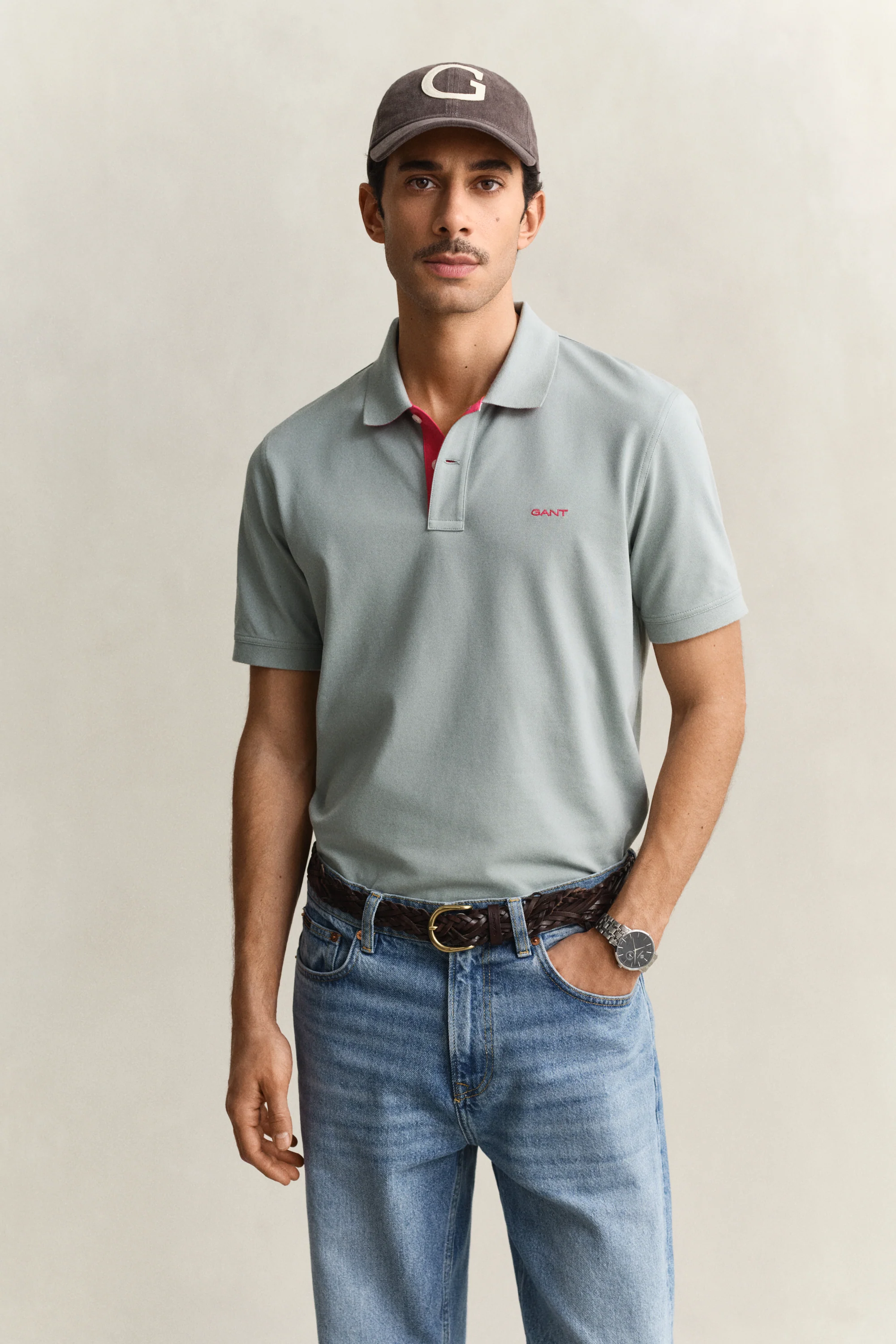 Regular Fit Contrast Pique Polo Shirt - Image 13