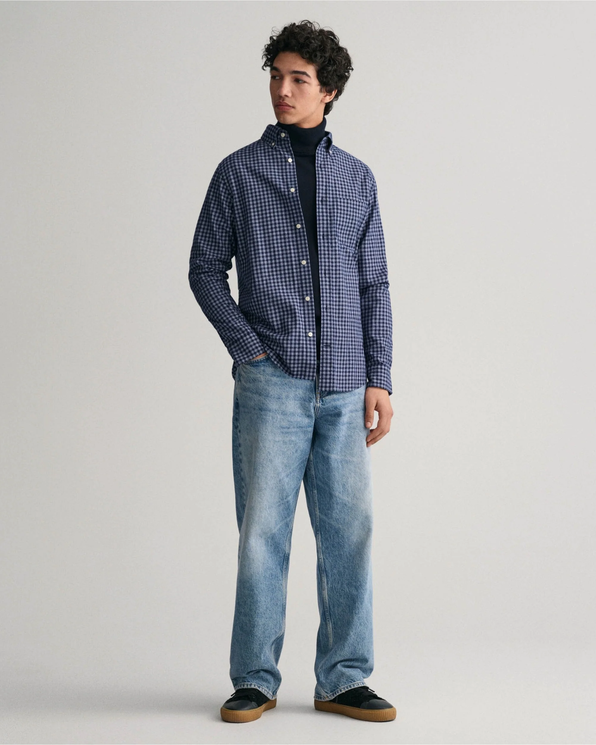 Regular Fit Jaspe Yarn Gingham Shirt - Image 6