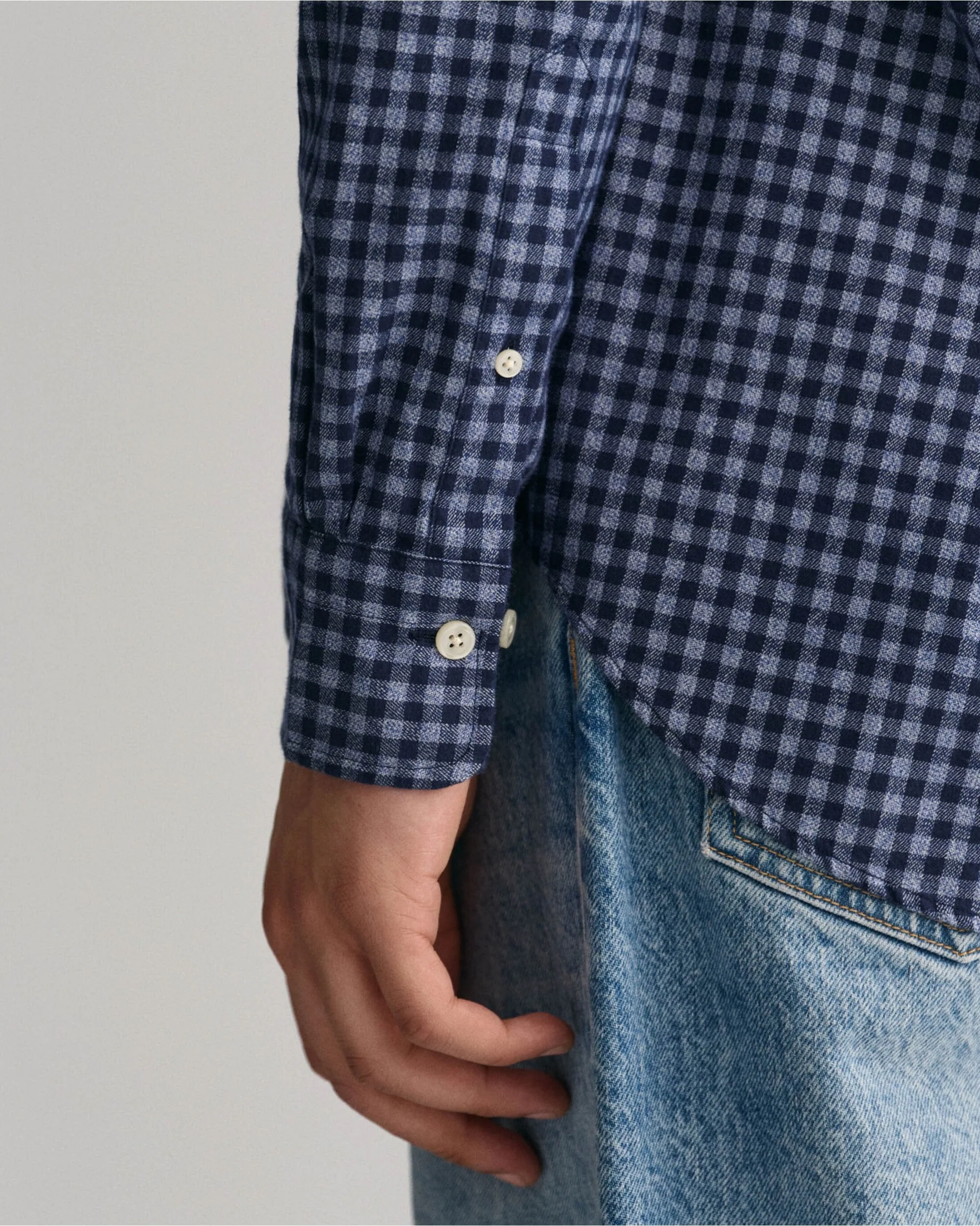 Regular Fit Jaspe Yarn Gingham Shirt - Image 8