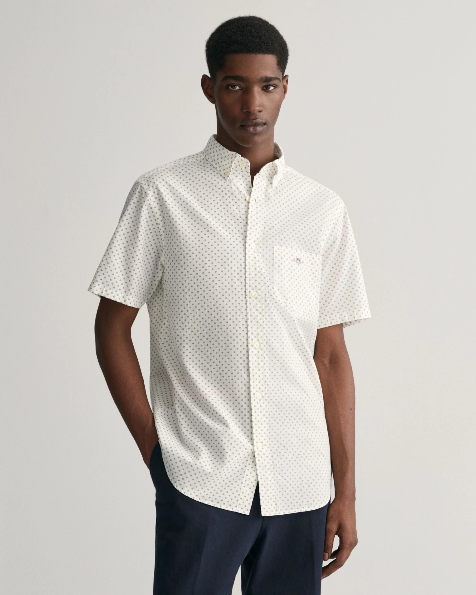 Regular Fit Micro Print Shirt - Image 4