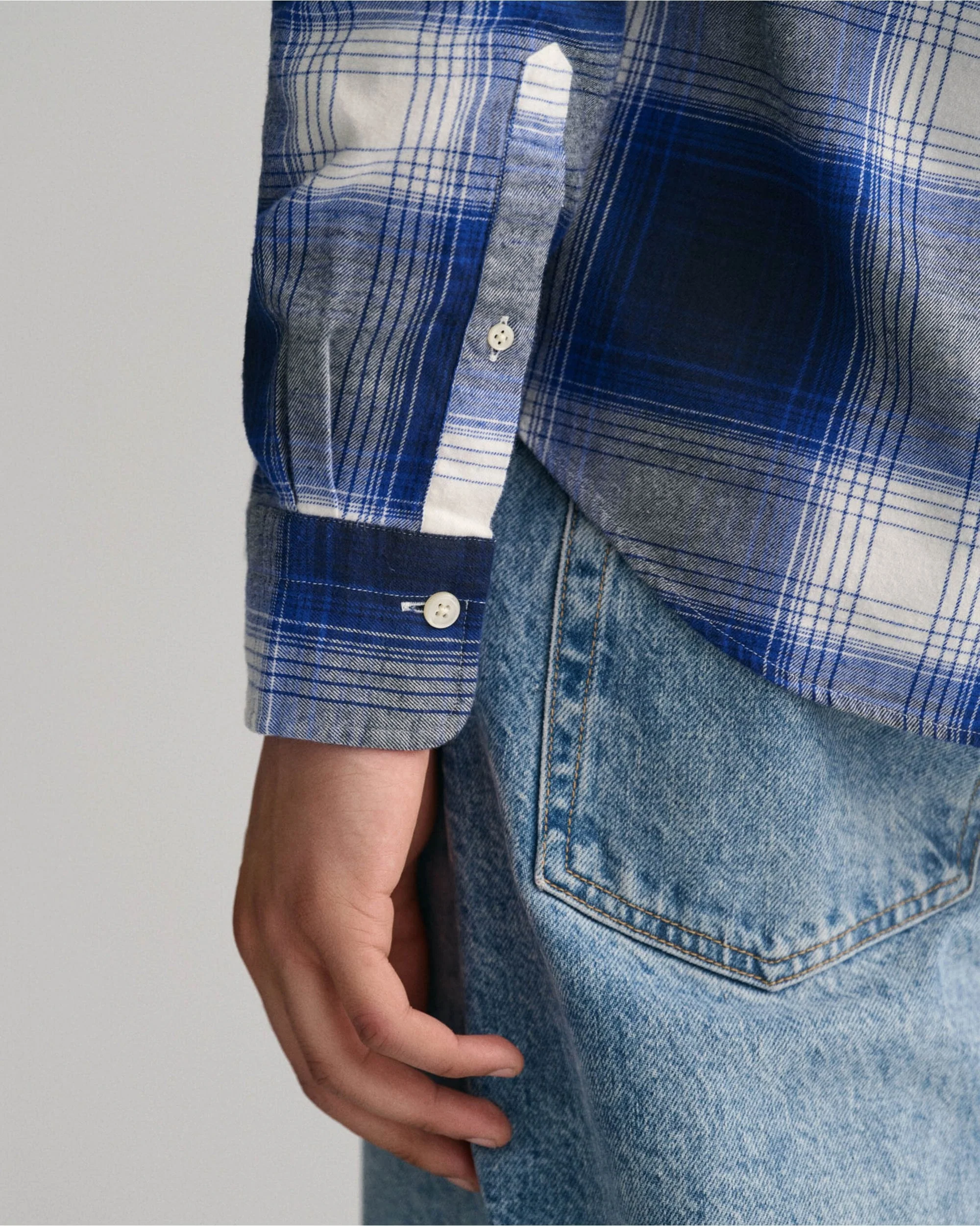Regular Fit Shadow Check Flannel Shirt - Image 7