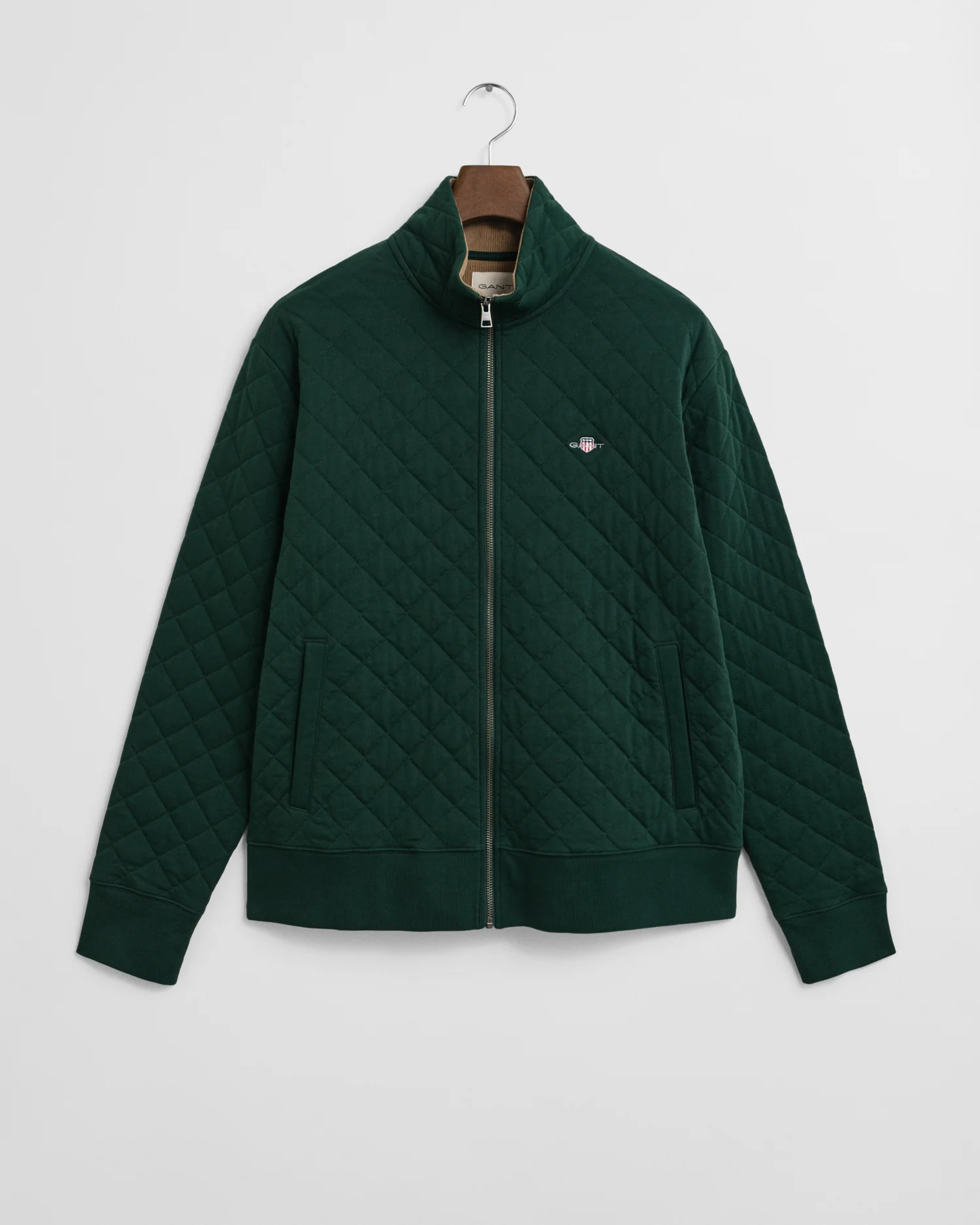 Regular Quilted Cord Collar Zipped Sweatshirt - Image 3