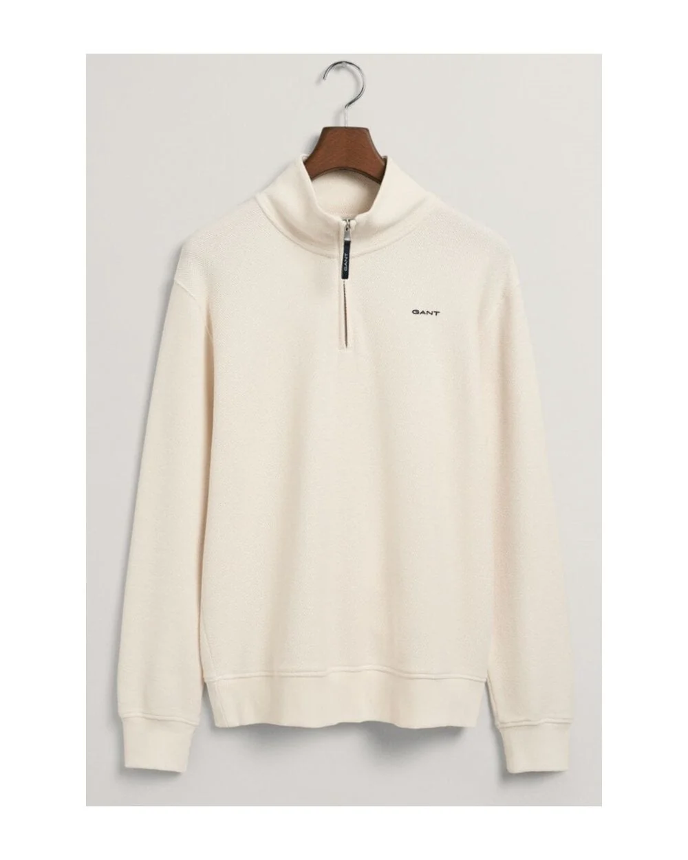 Waffle Texture Half-Zip Sweater - Image 3