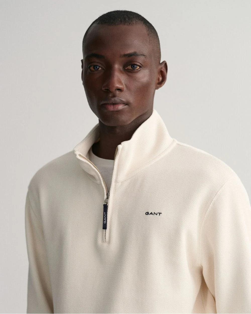 Waffle Texture Half-Zip Sweater - Image 5