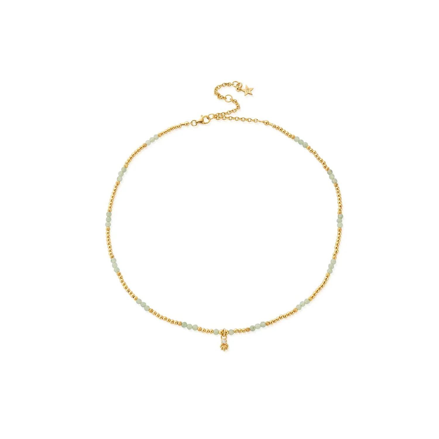 Gold Glistening Flower Bud Aventurine Choker Necklace
