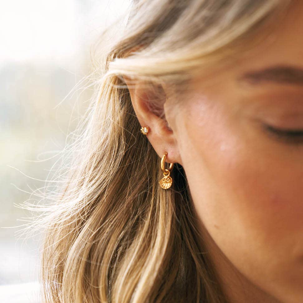 Gold Travel Seeker Small Hoops - Image 2