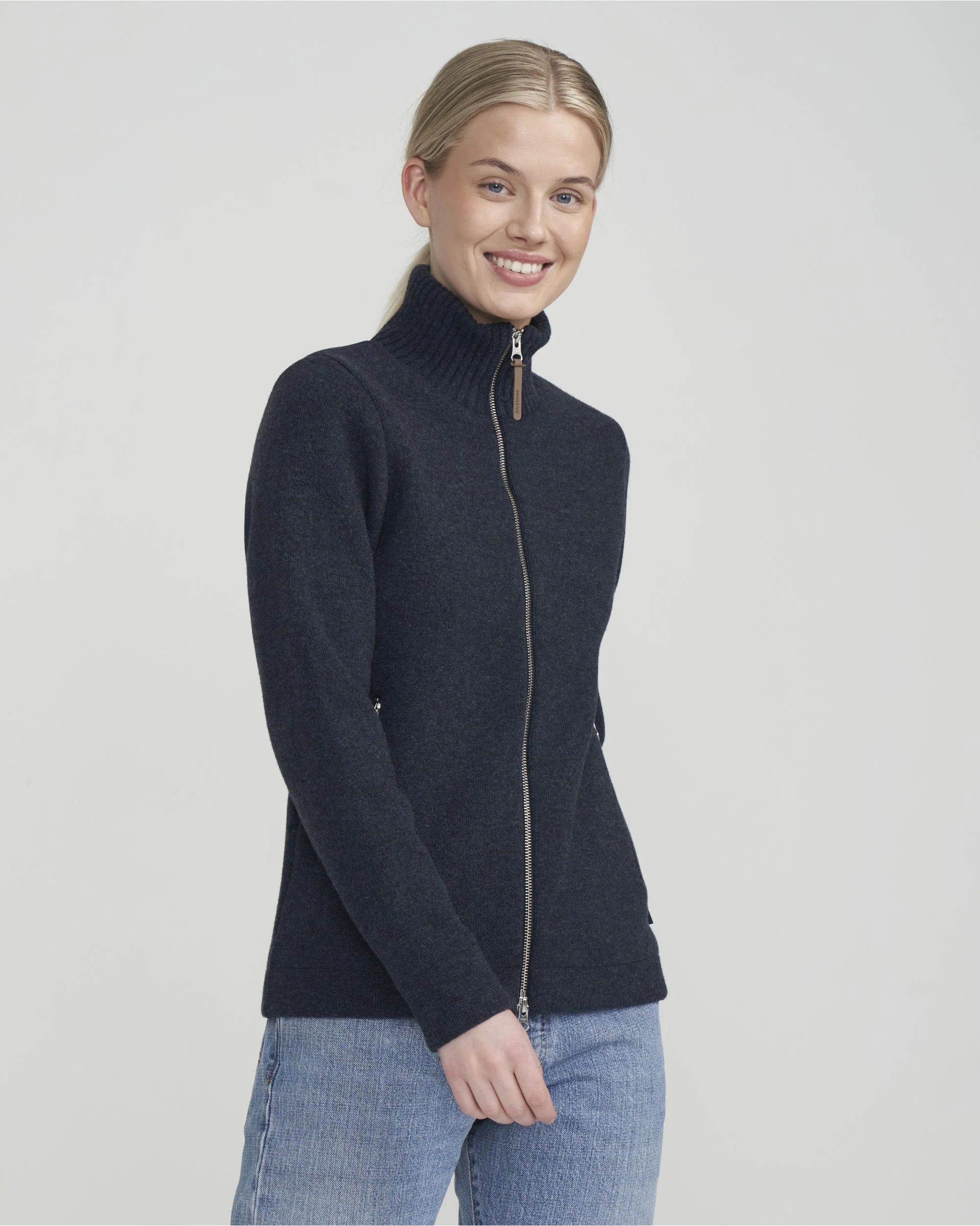Claire Full Zip Knitted Windproof Sweater - Image 2