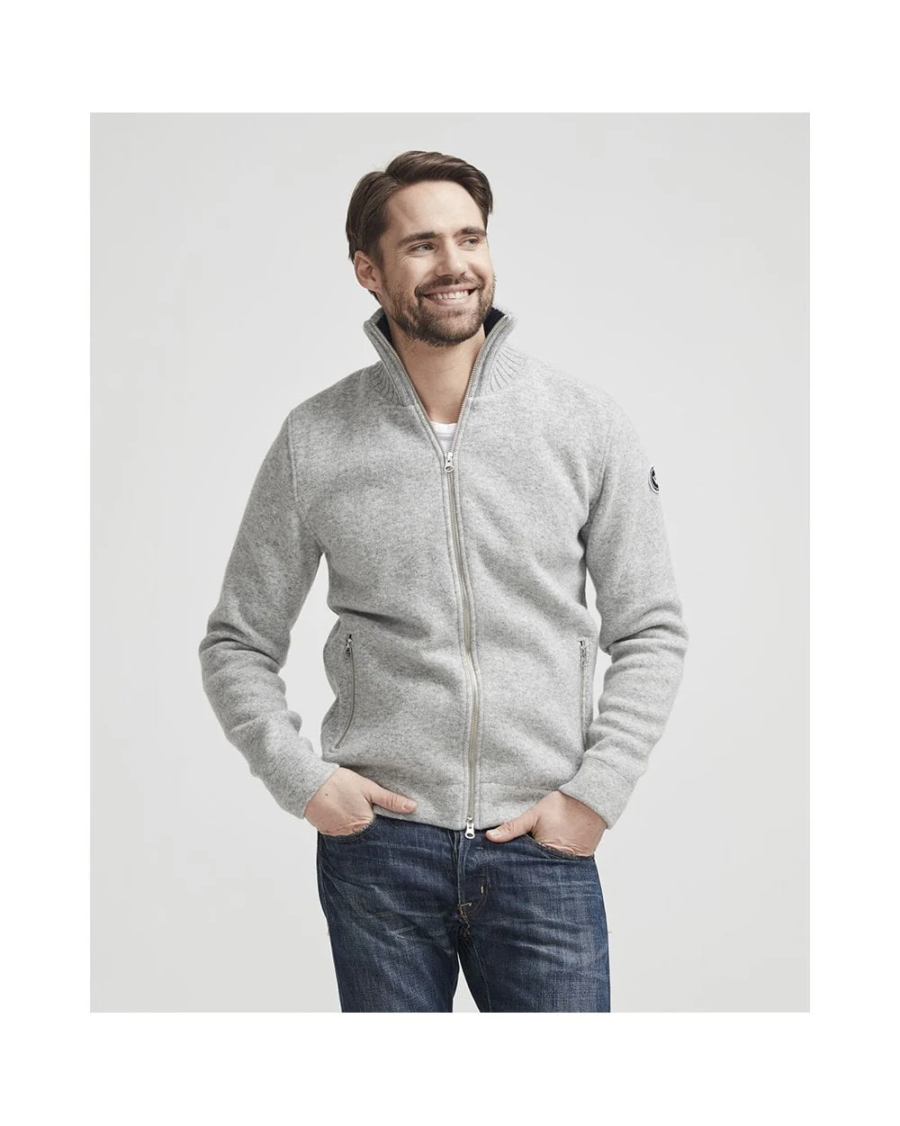 Men's Full Zip Knitted Sweater - Image 2