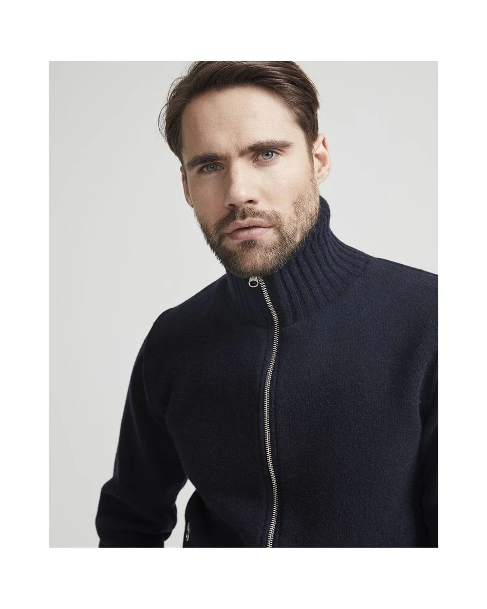 Men's Full Zip Knitted Sweater - Image 7