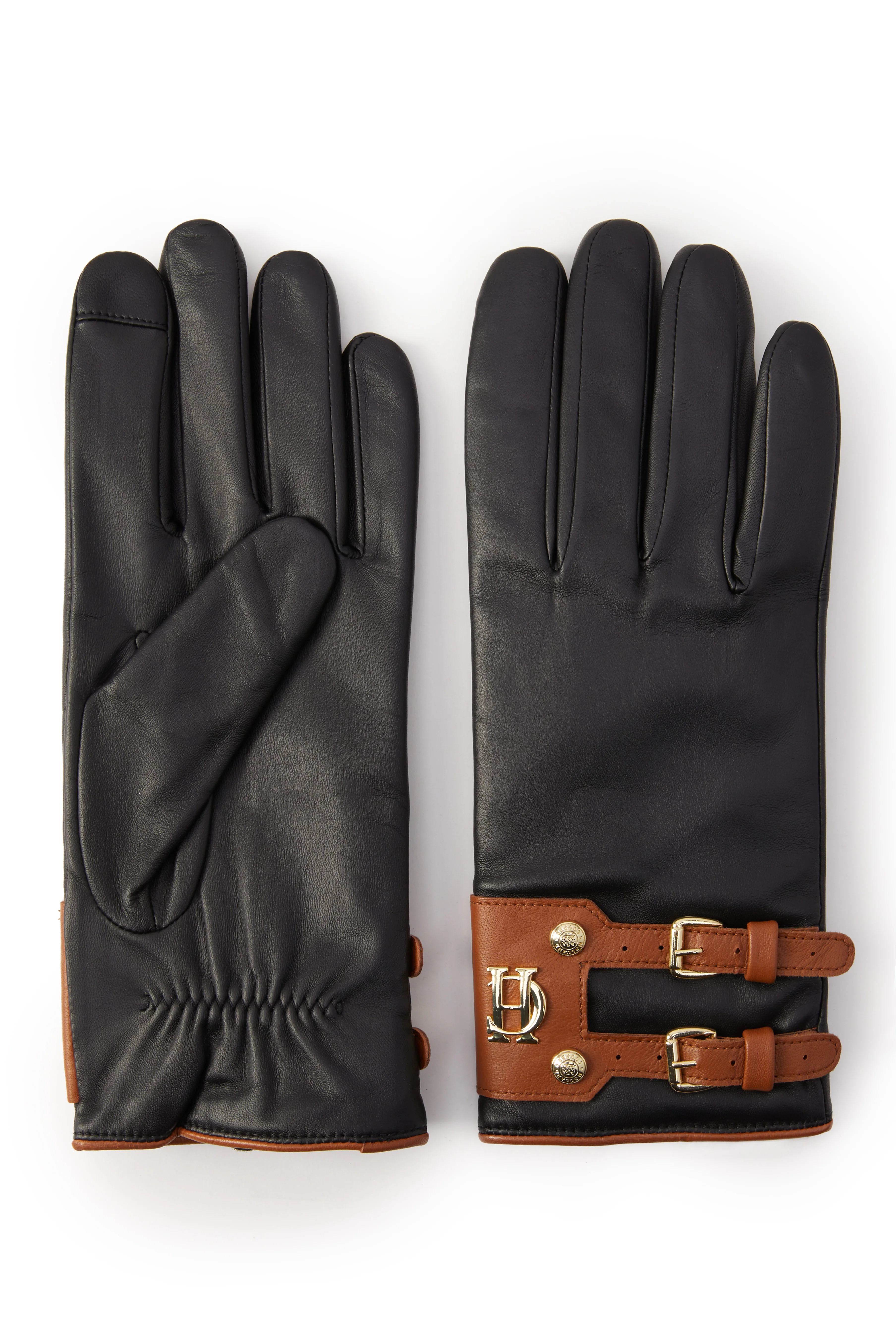 Contrast Leather Gloves