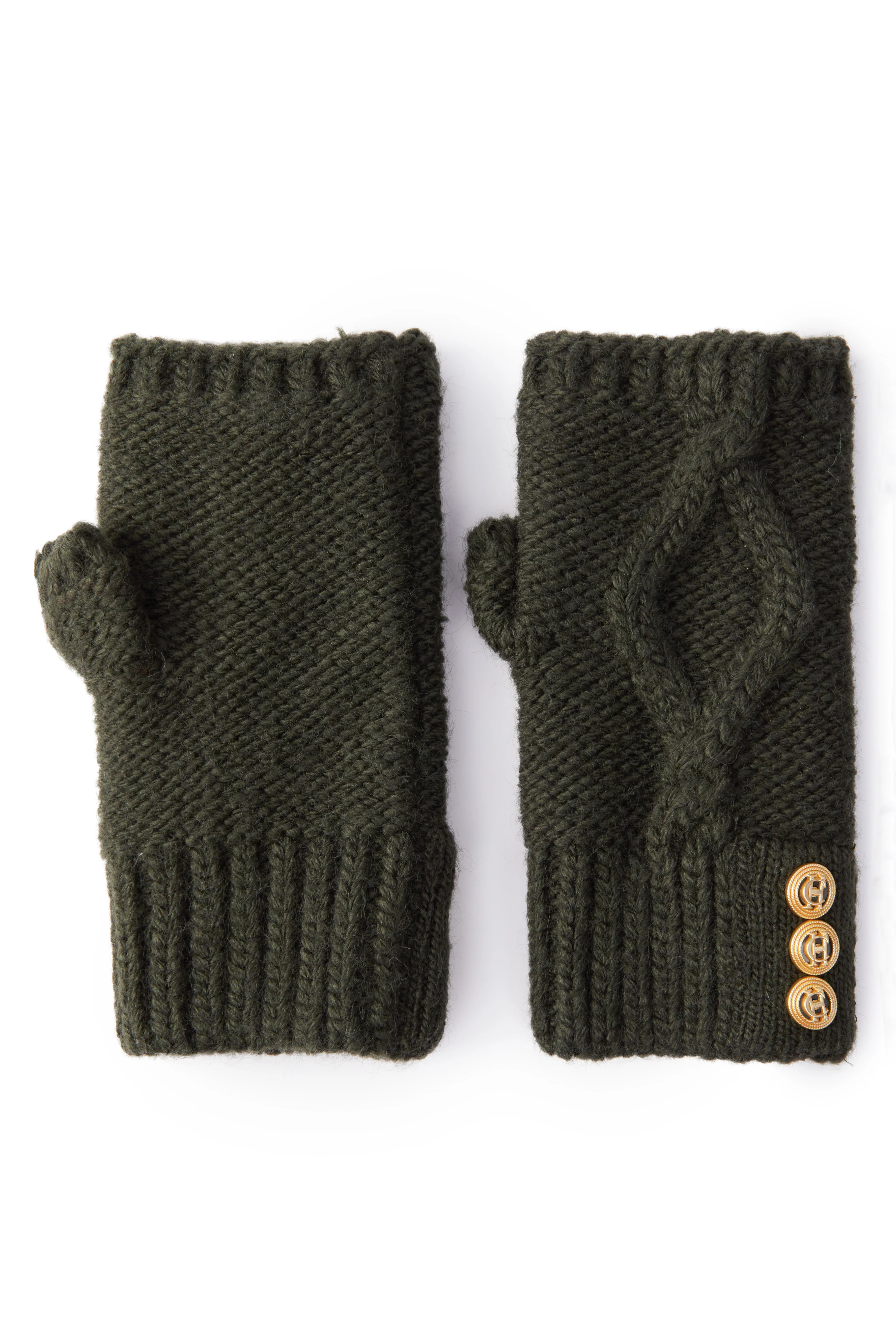 Cortina Fingerless Gloves - Fern Green - Image 3