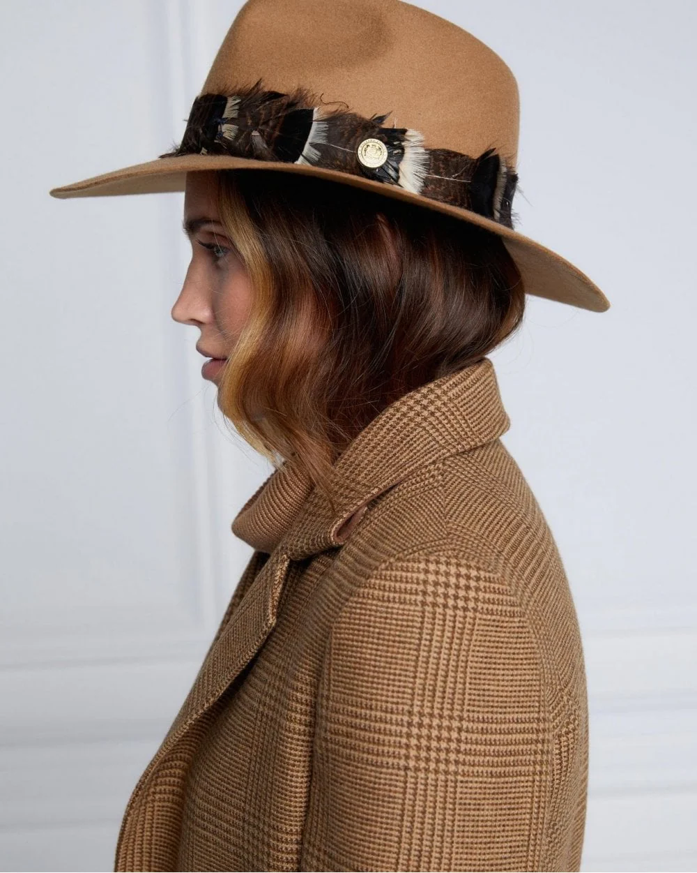 Iridescent Feather Band Trilby Hat - Image 2