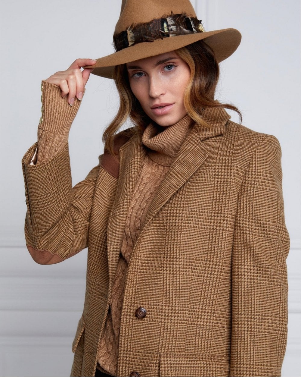 Iridescent Feather Band Trilby Hat - Image 7