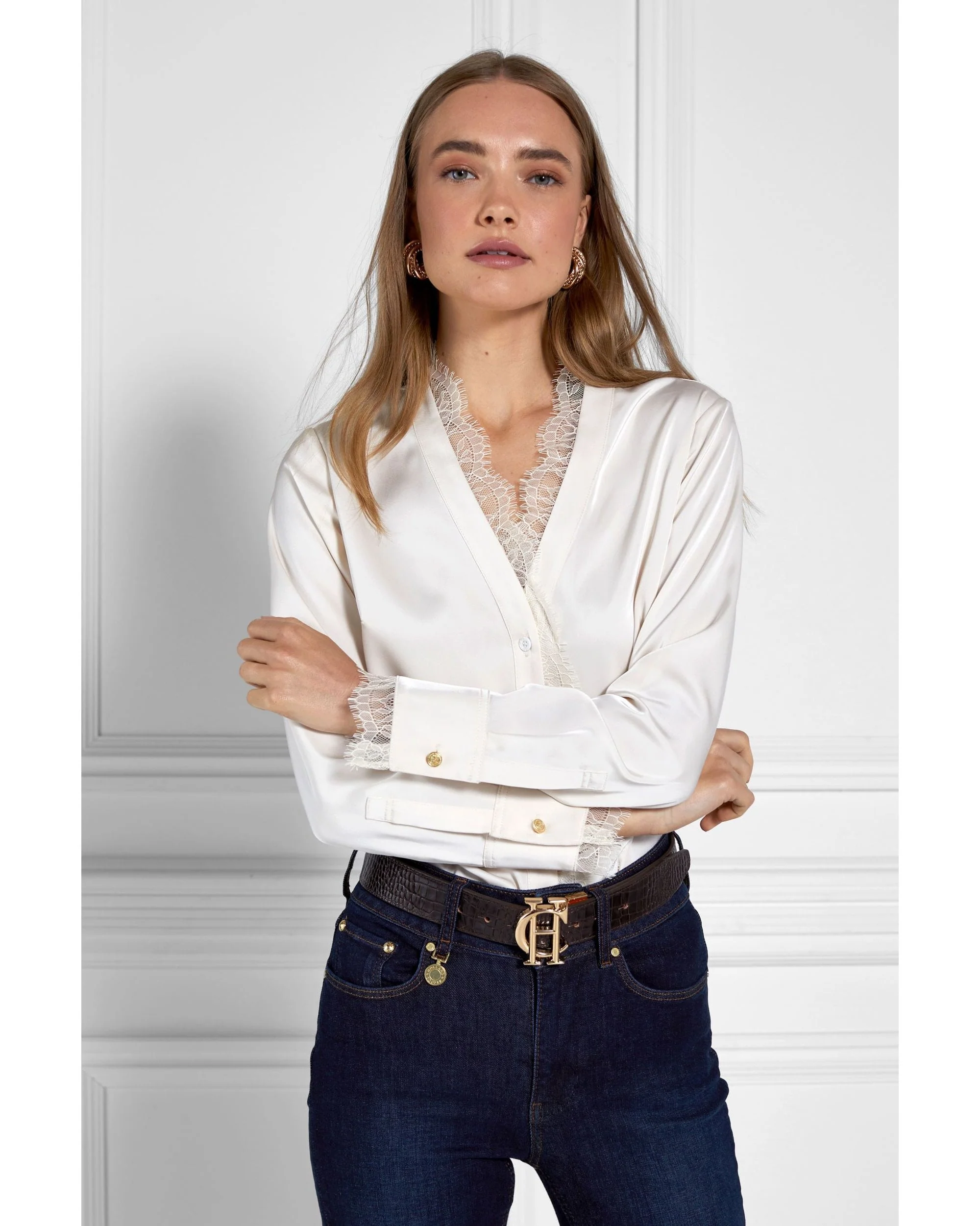 Lace V-Neck Blouse - Image 3
