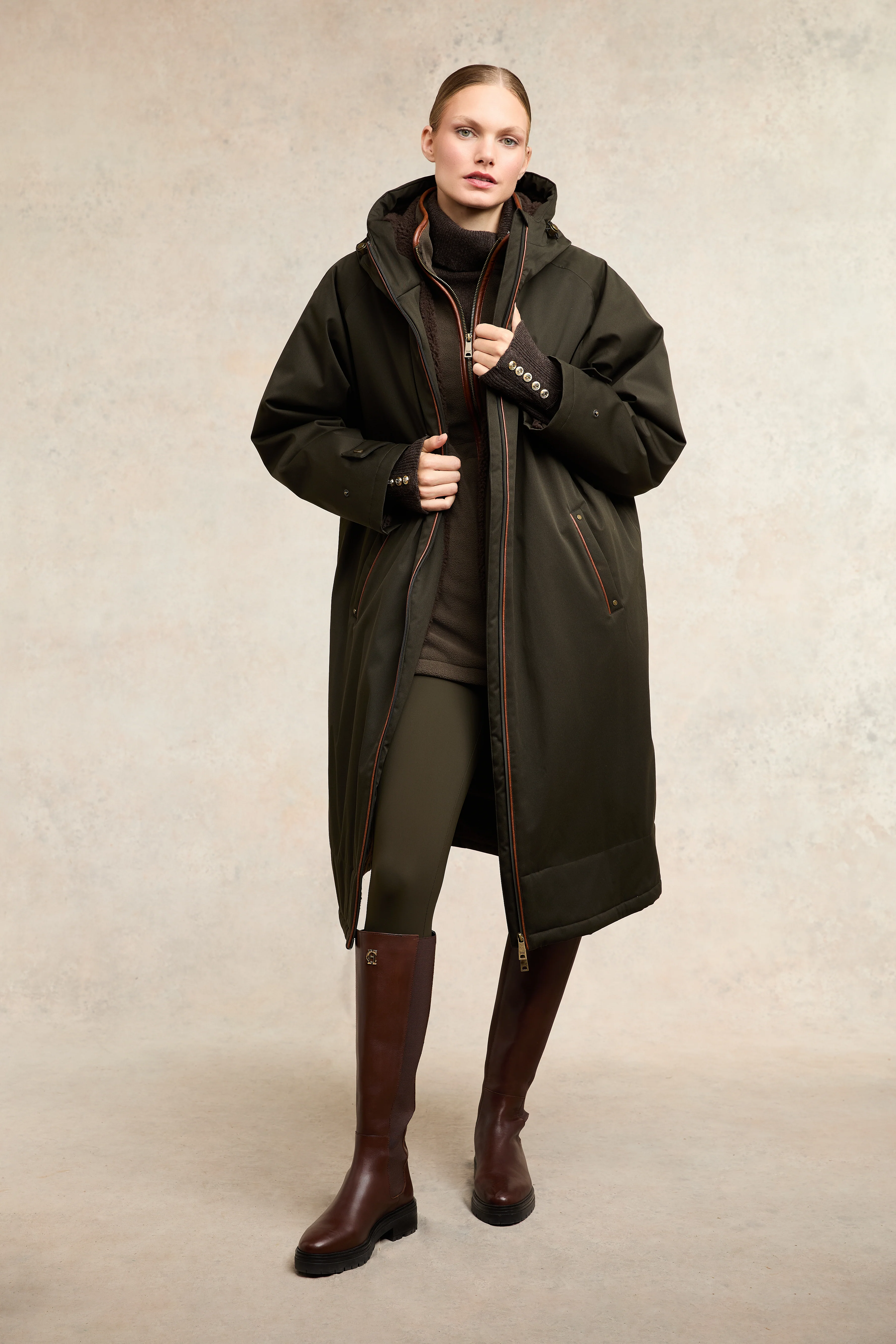 One-Size Waterproof Coat (Khaki) - Image 3
