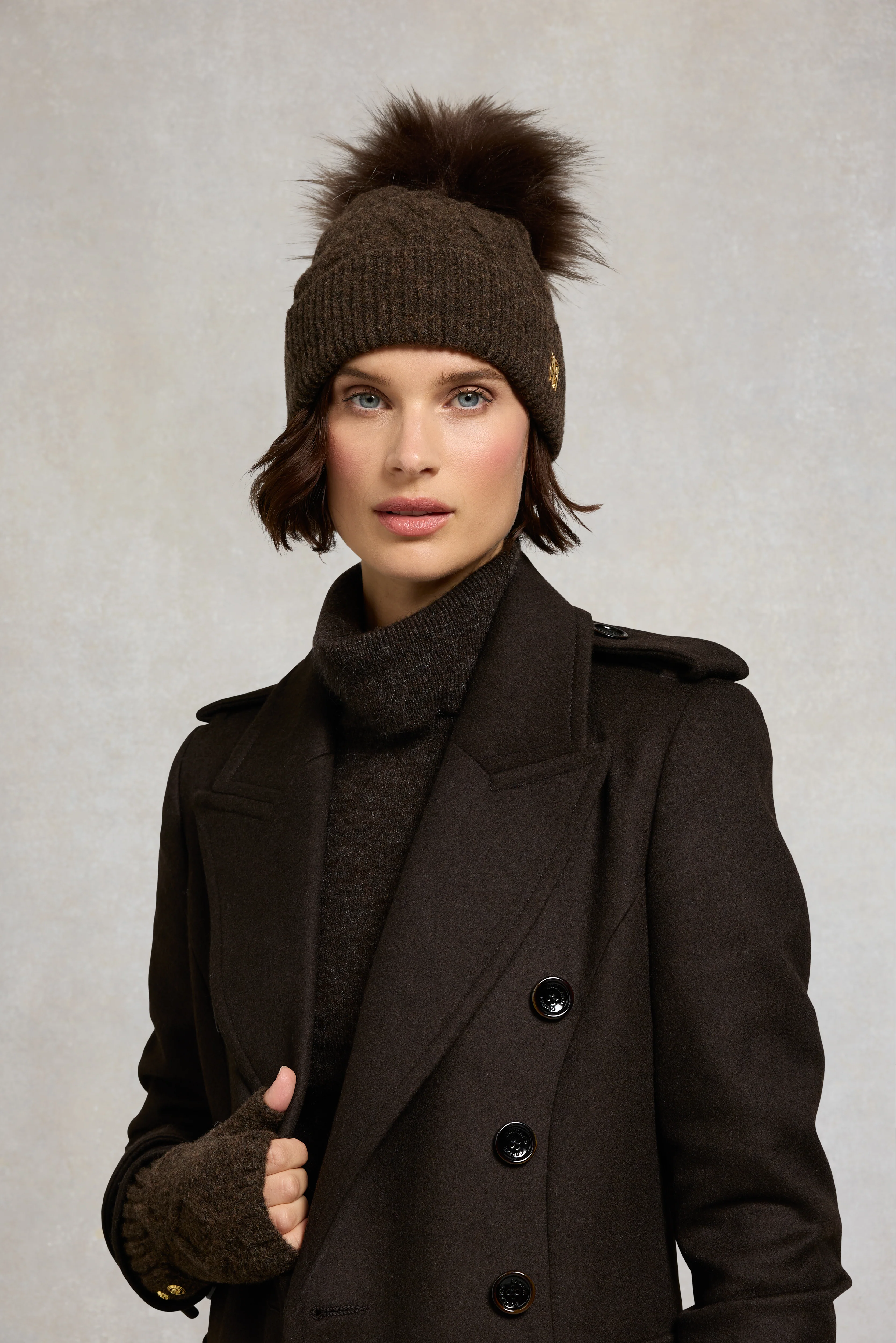 Sloane Cable Bobble Hat - Image 2