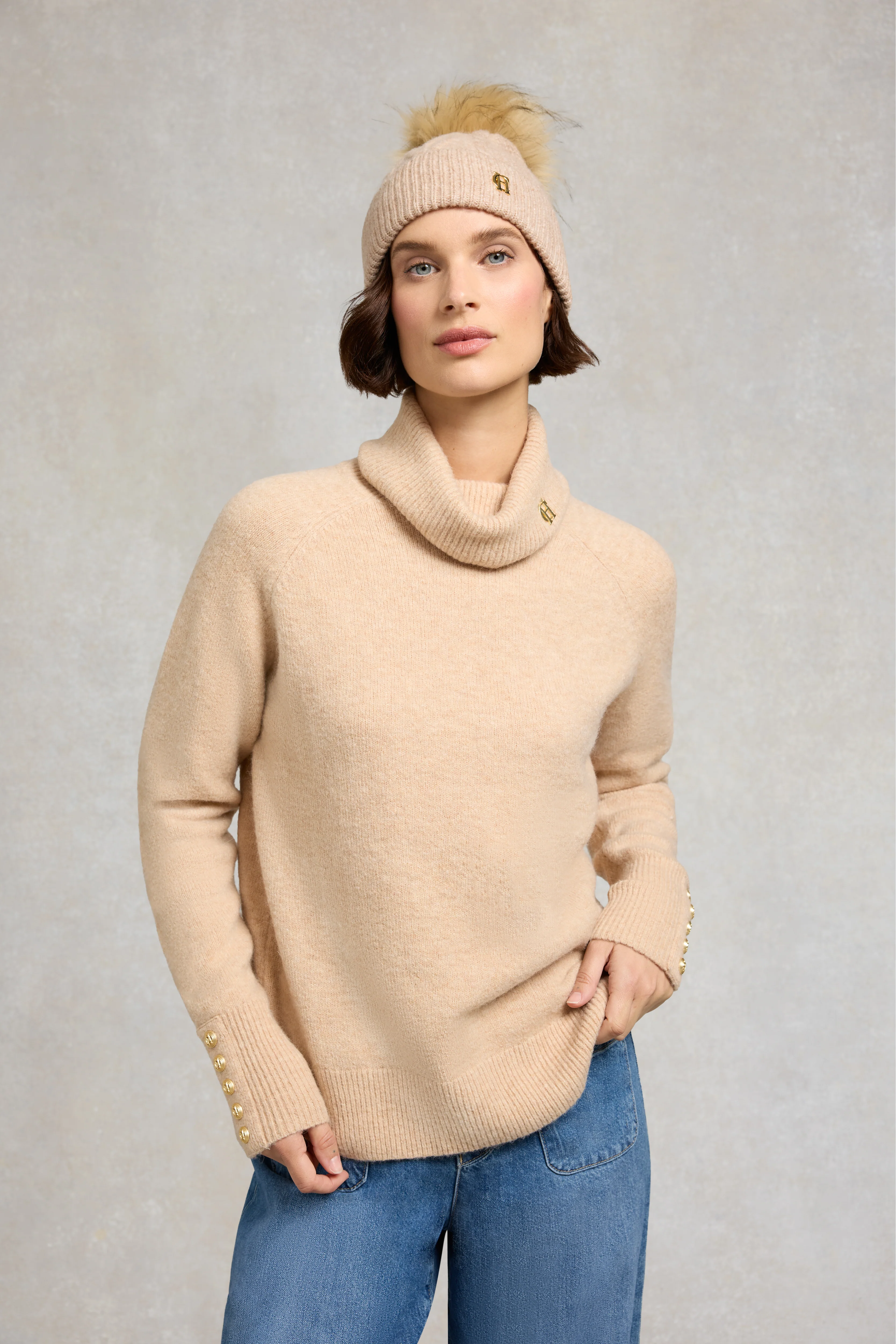 Sloane Cable Bobble Hat - Image 2