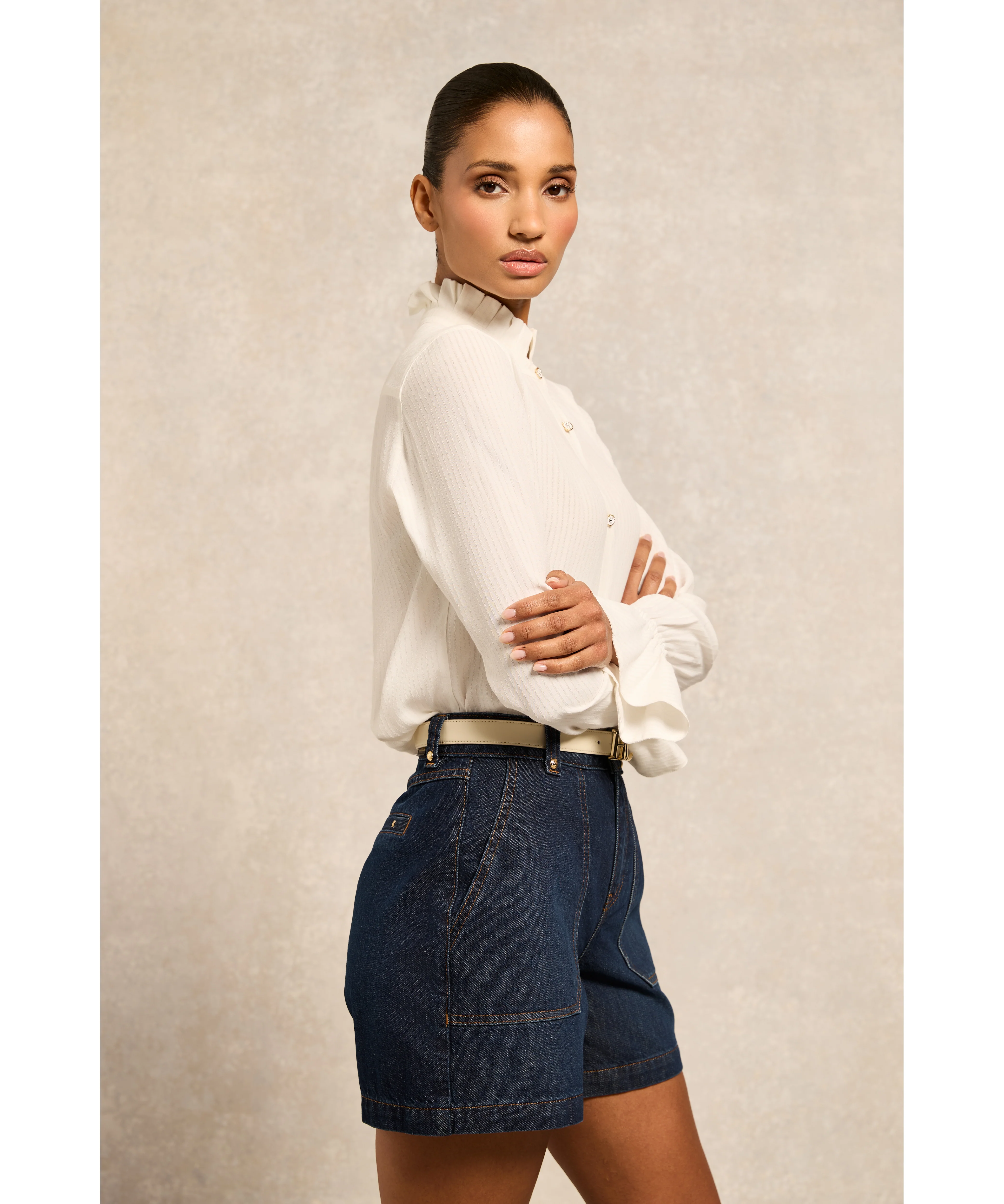 Utility Denim Shorts