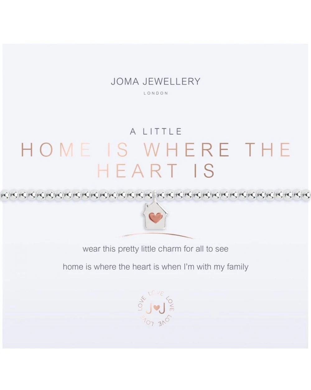 A Little - Home Is Where The Heart Is - Silver/Rose Gold- 17.5cm stretch