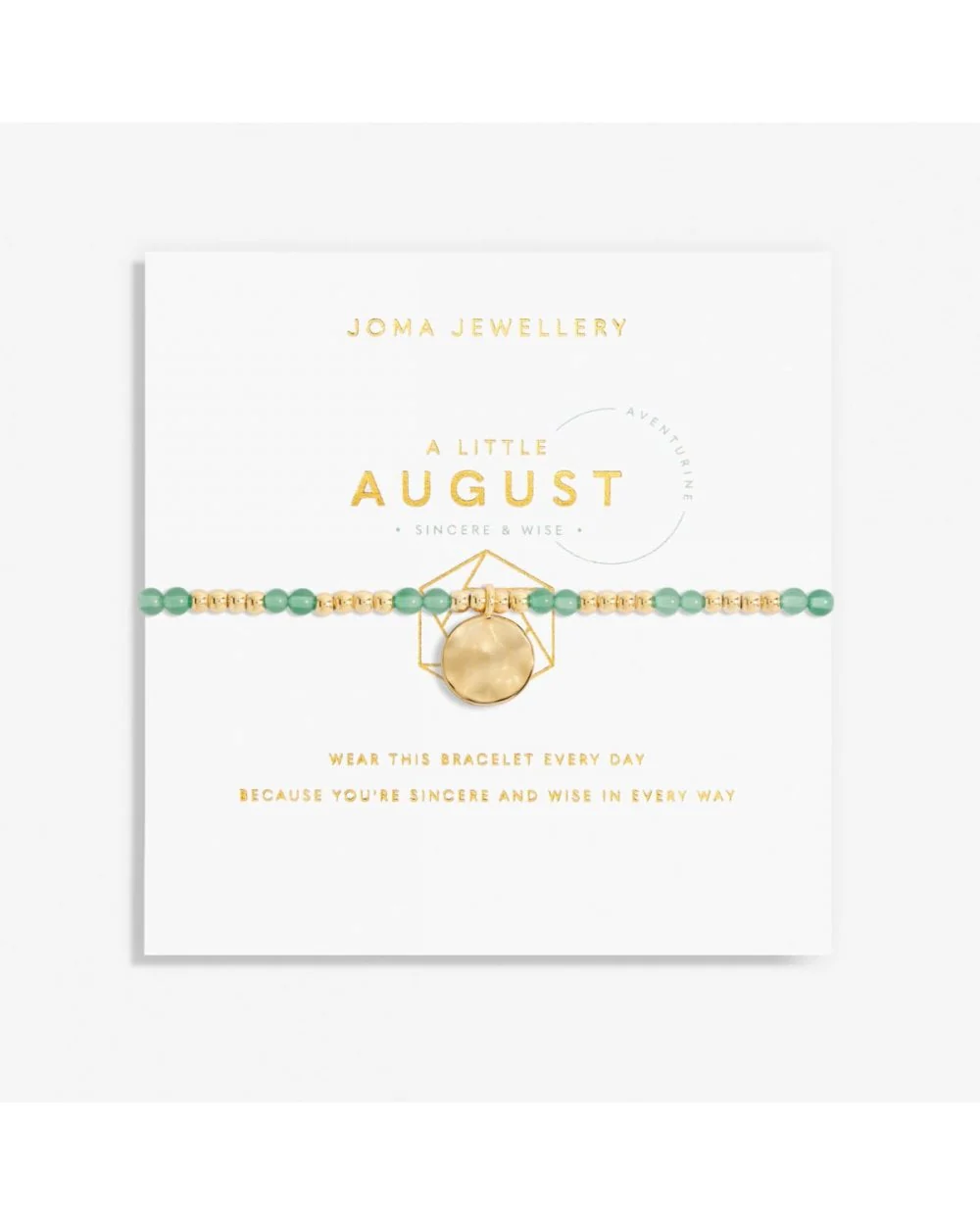 August A Little Birthstone Gold Bracelet