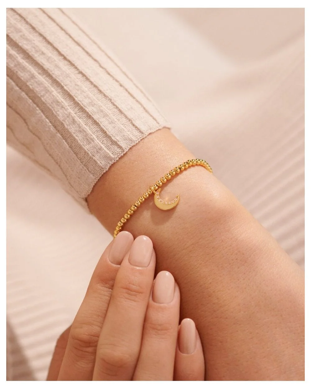 Gold A Little 'Love You To The Moon And Back' Bracelet - Image 3