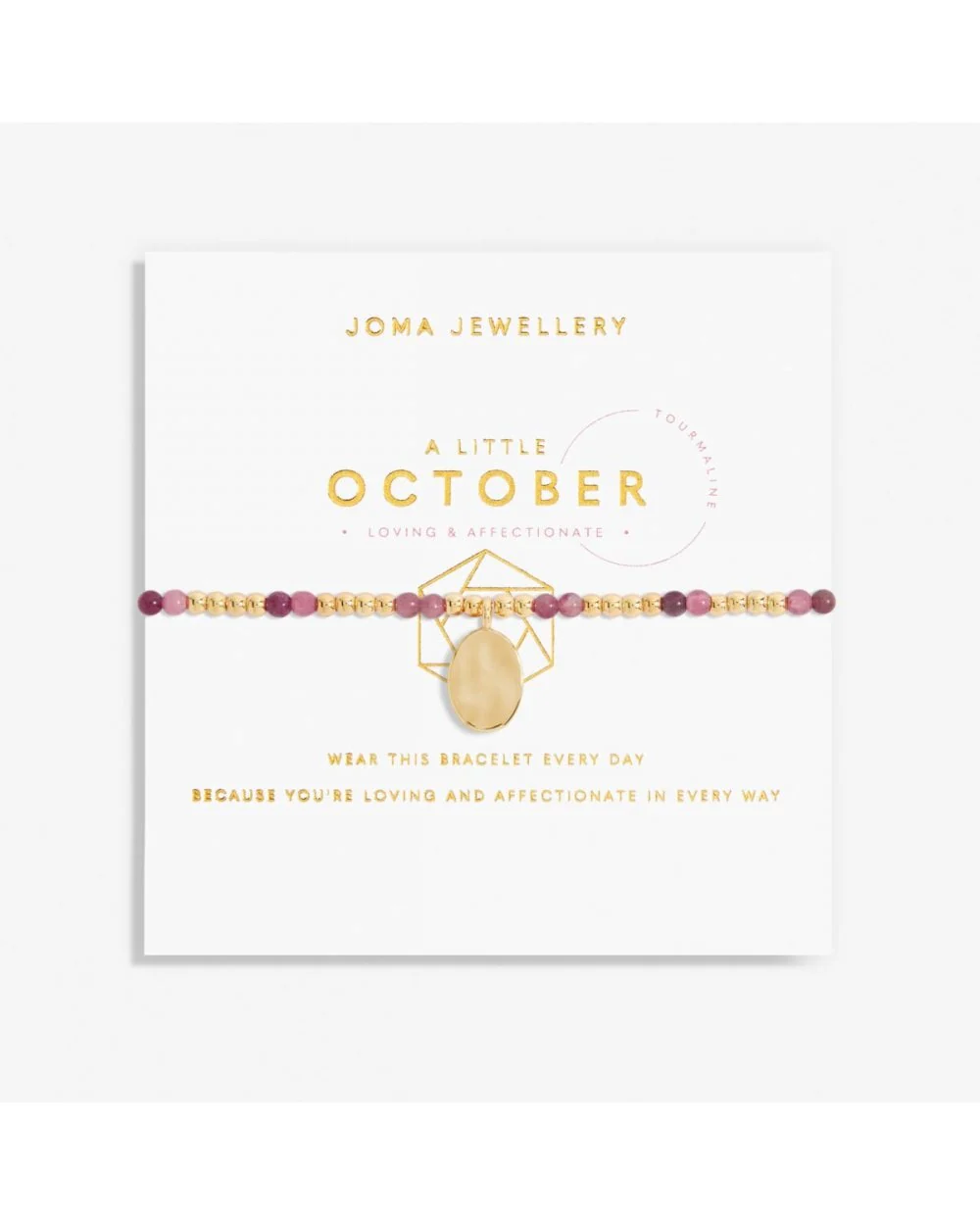 October A Little Birthstone Gold Bracelet