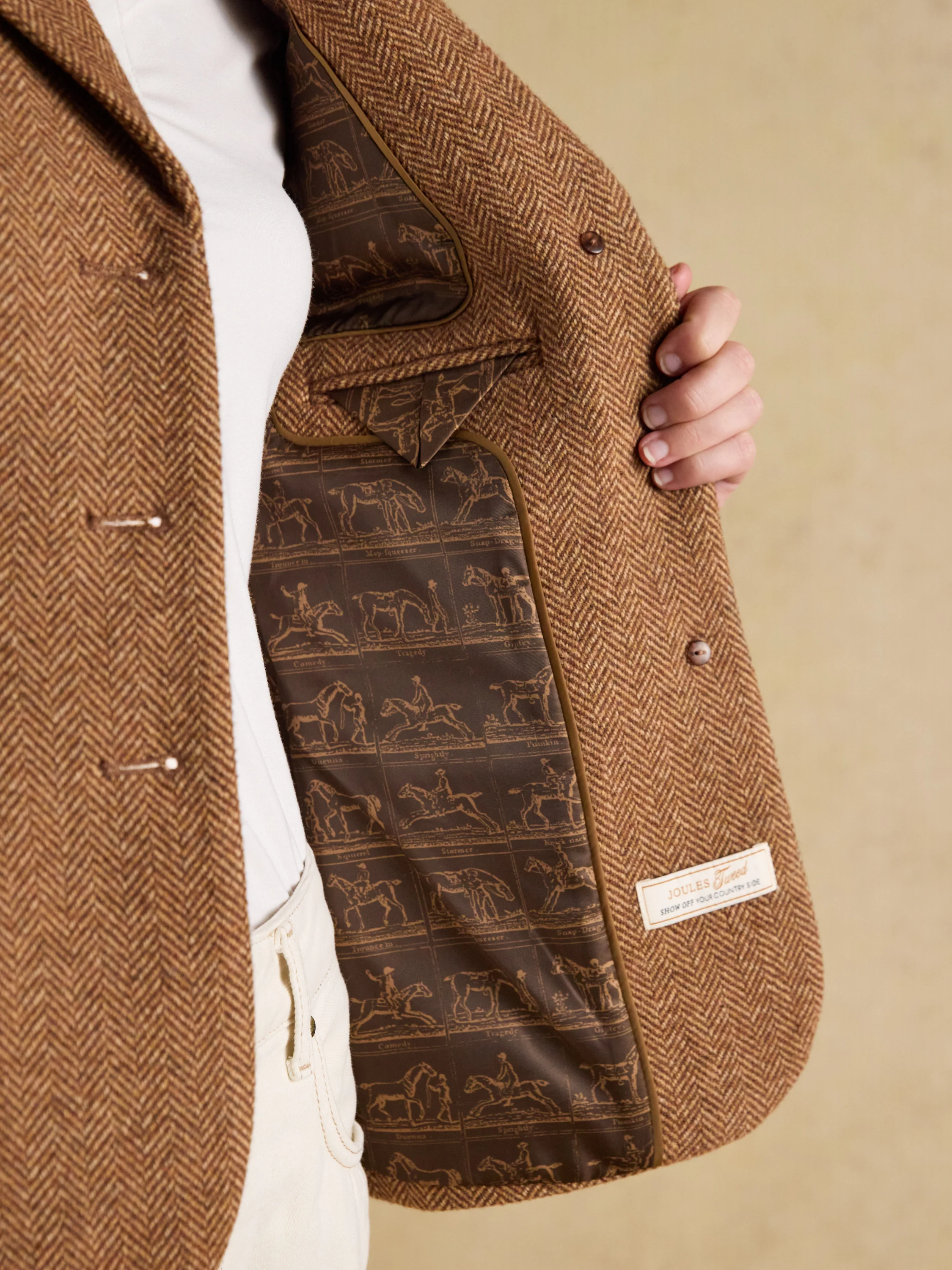Canterly Brown Herringbone Tweed Hacking Jacket - Image 13